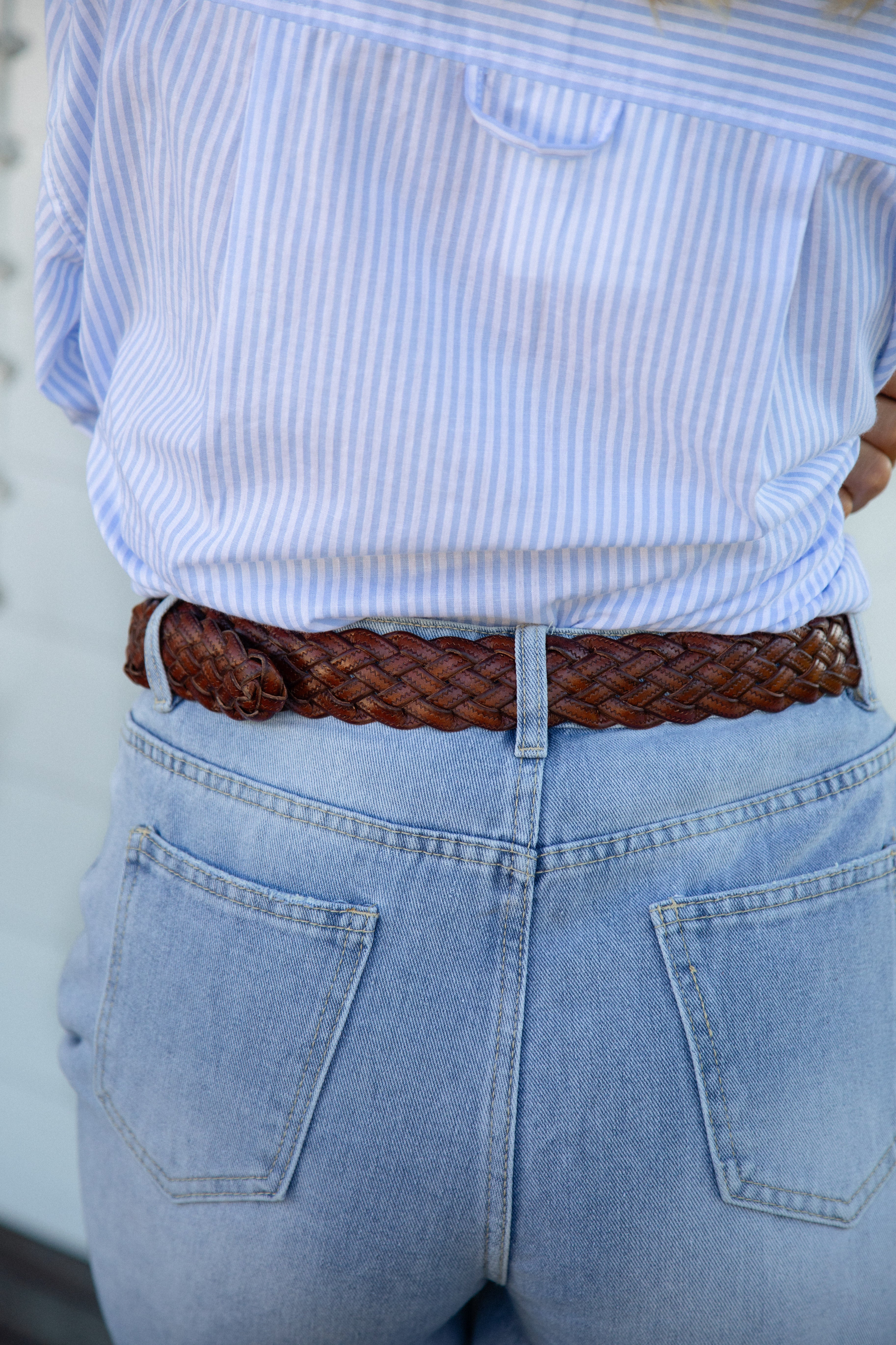 Vintage Woven Belt - Antique Brown