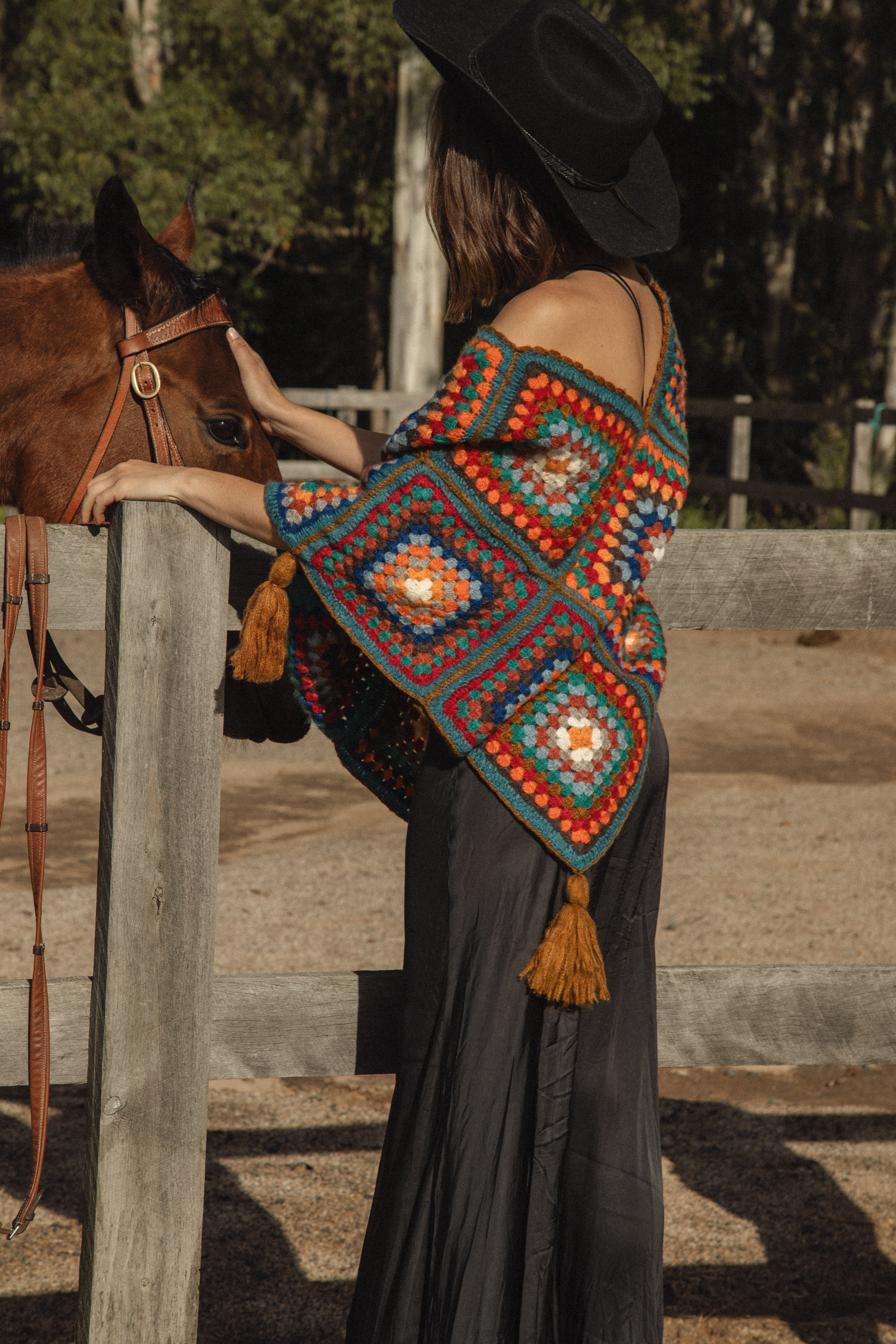 Mohair Patchwork Poncho