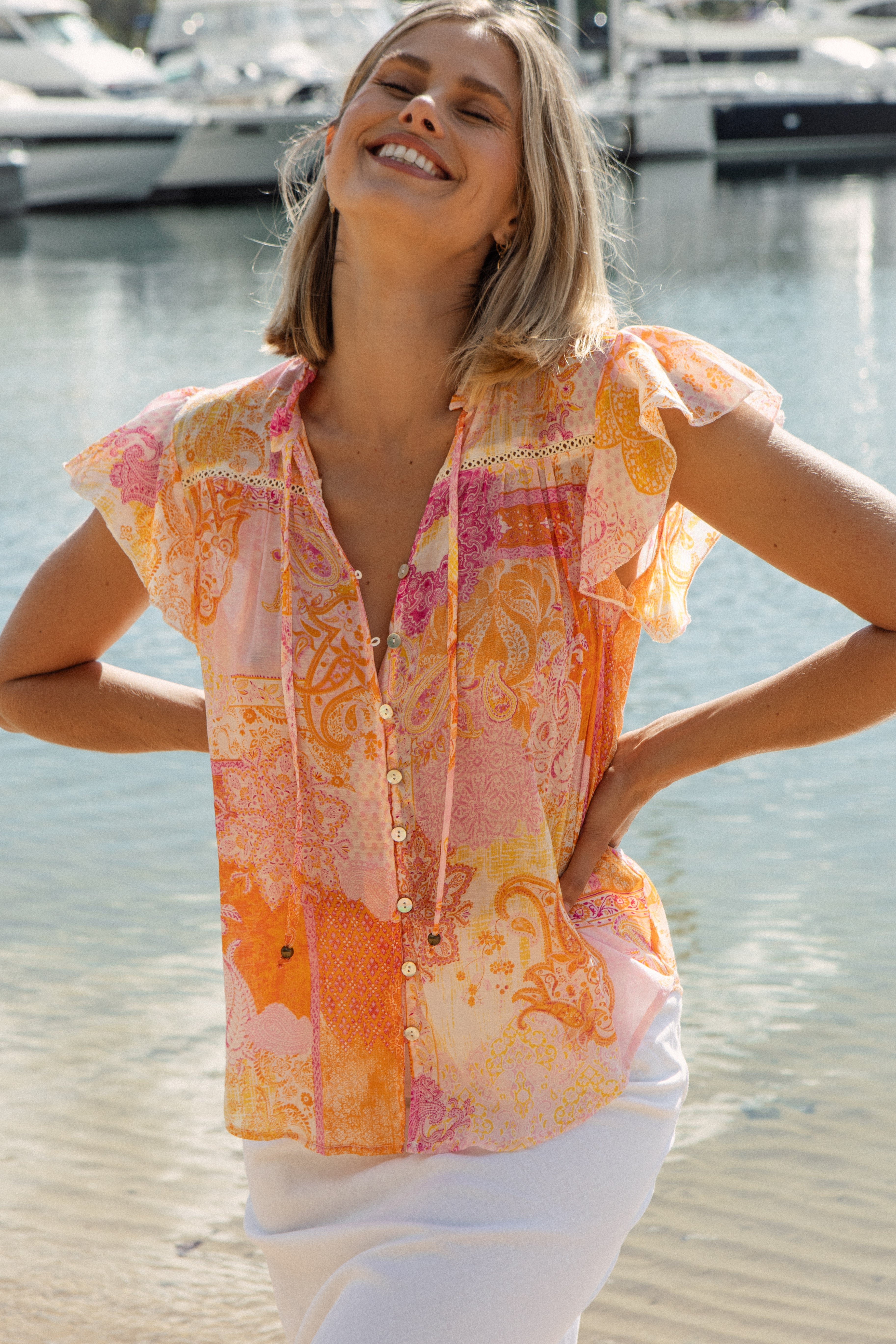 Blossom Blouse - Papaya