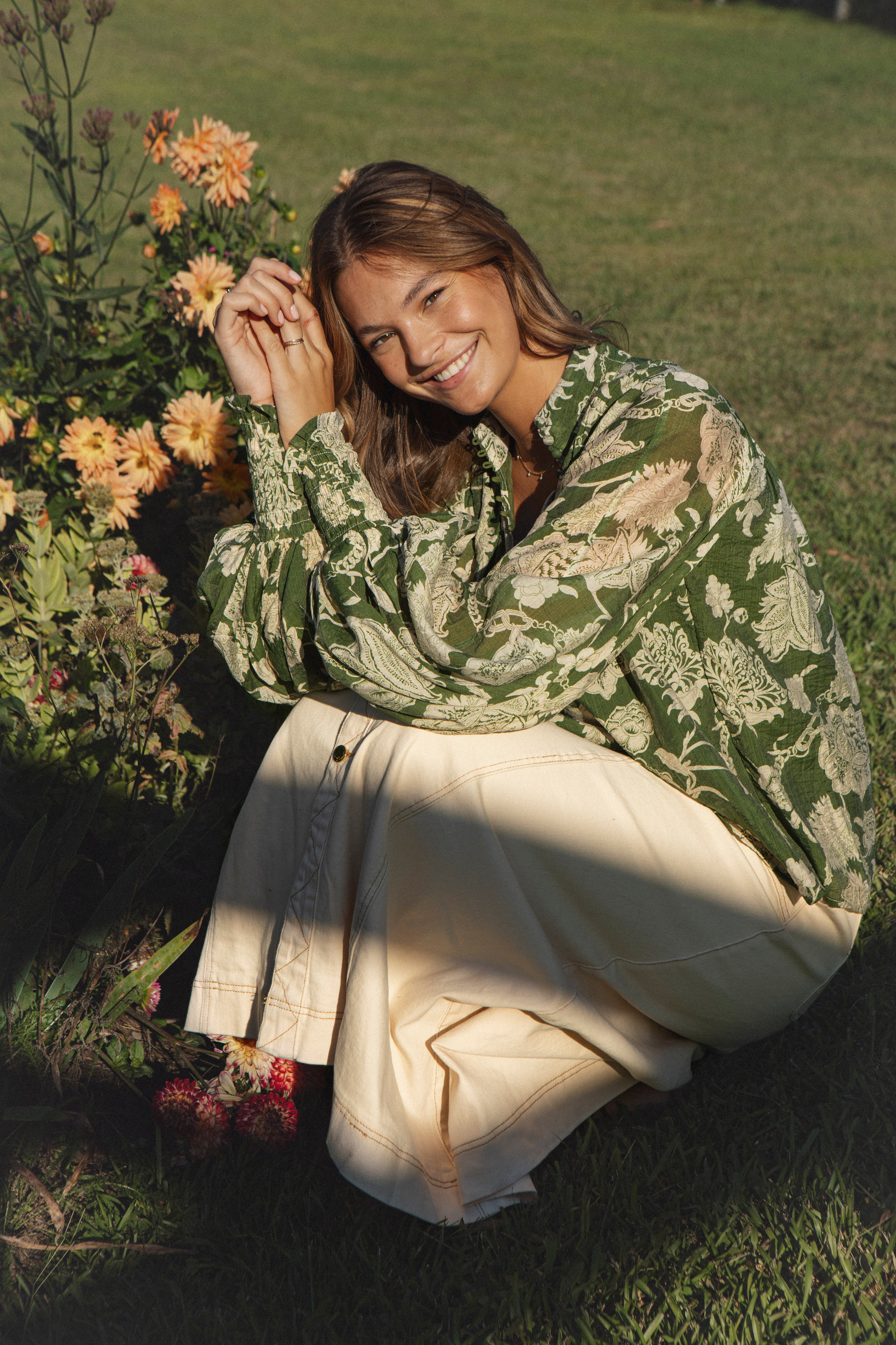 Aurora Blouse - Evergreen