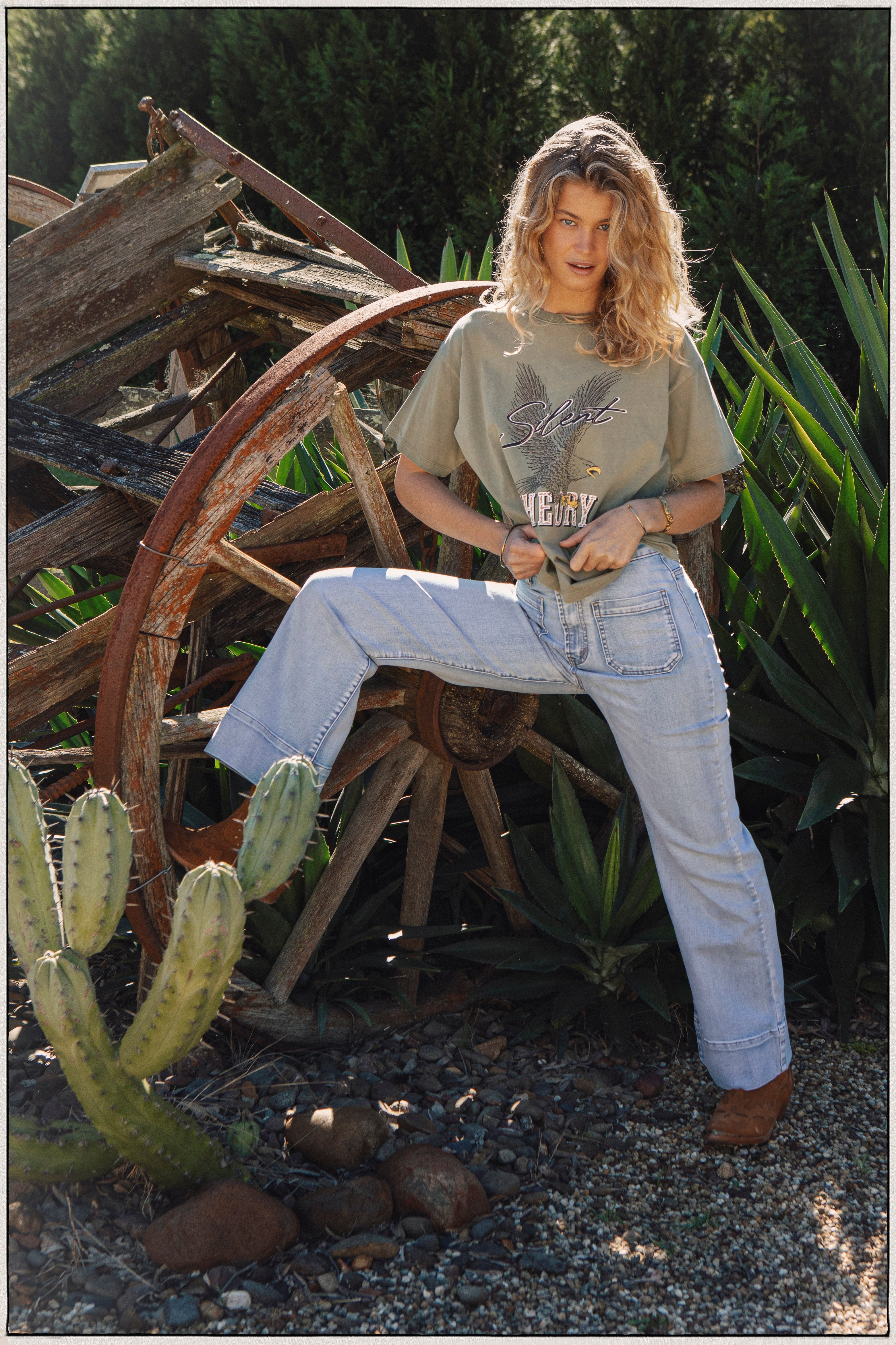 Departed Tee by Silent Theory in khaki colourway