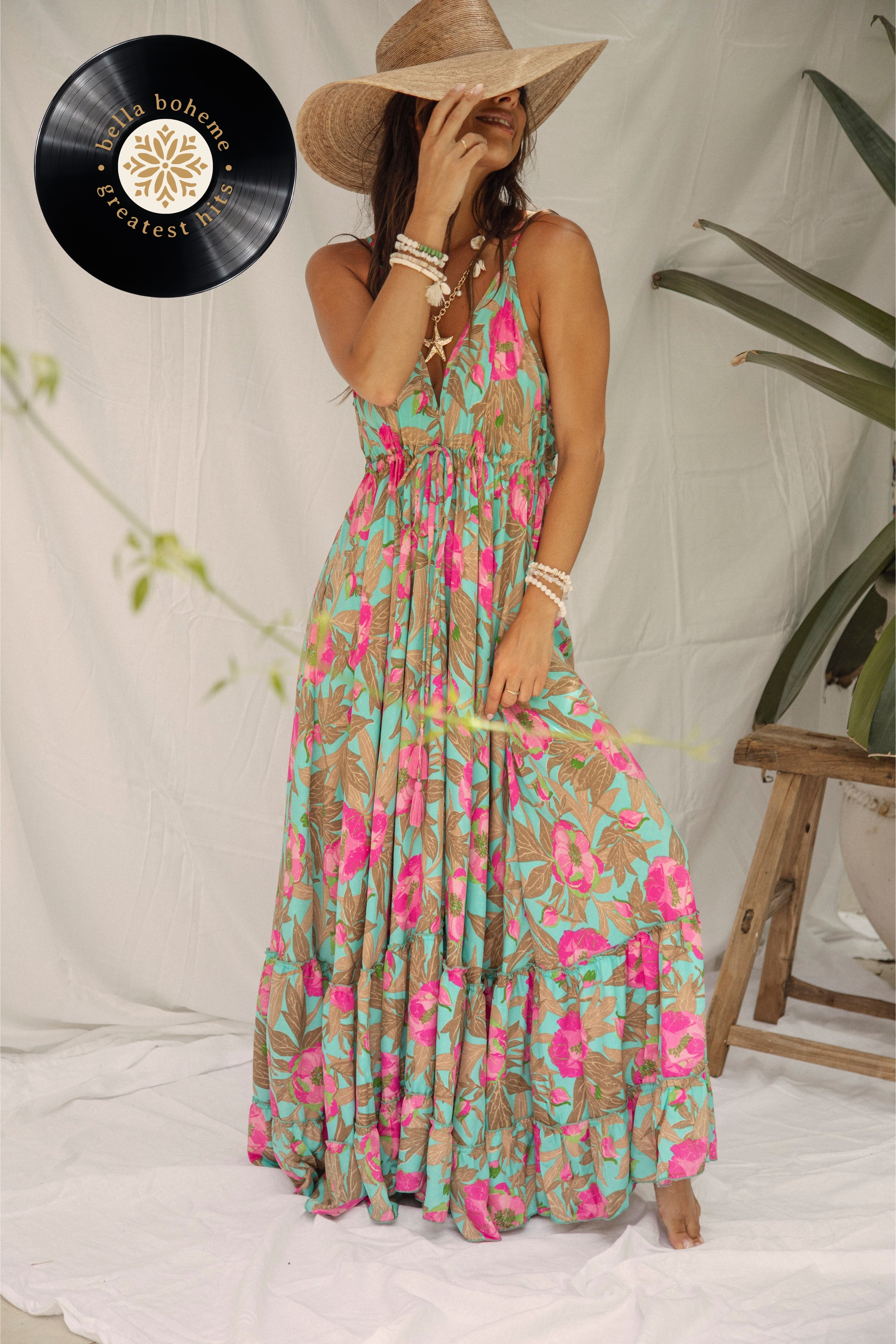 Enya Maxi Dress Peony