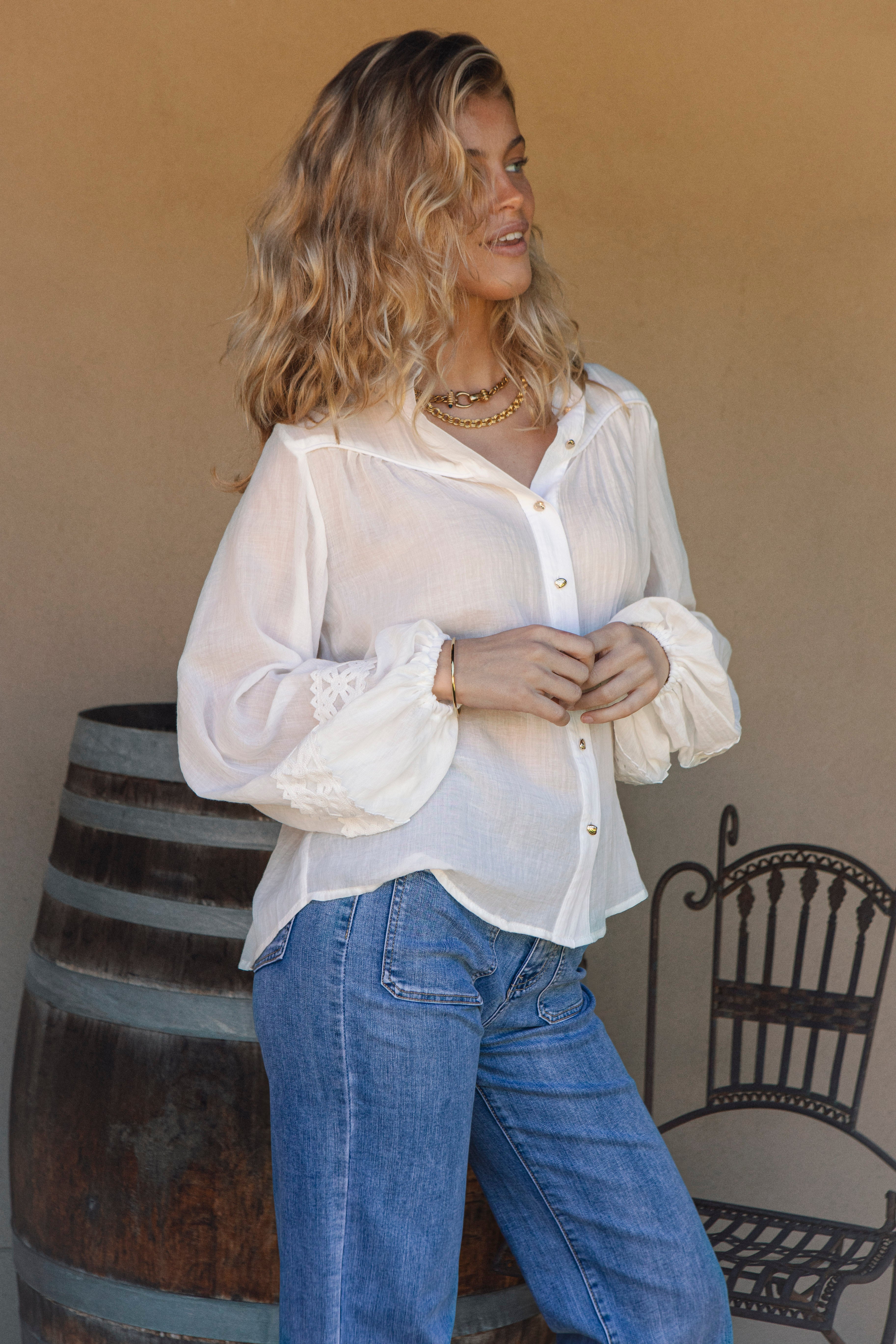 Boho style white blouse - Highland Drifter Blouse