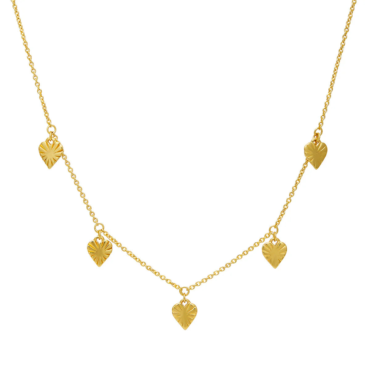 N020G - Sweetheart Drop Necklace Gold