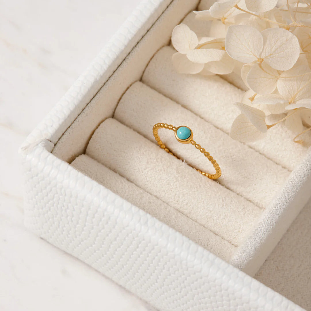 Midsummer Star Halo Turquoise Gold Ring