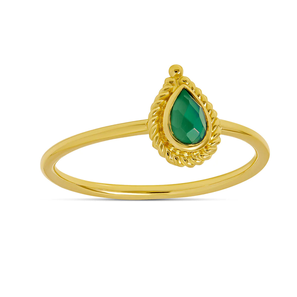 R371GOG - Luria Green Onyx Ring Gold
