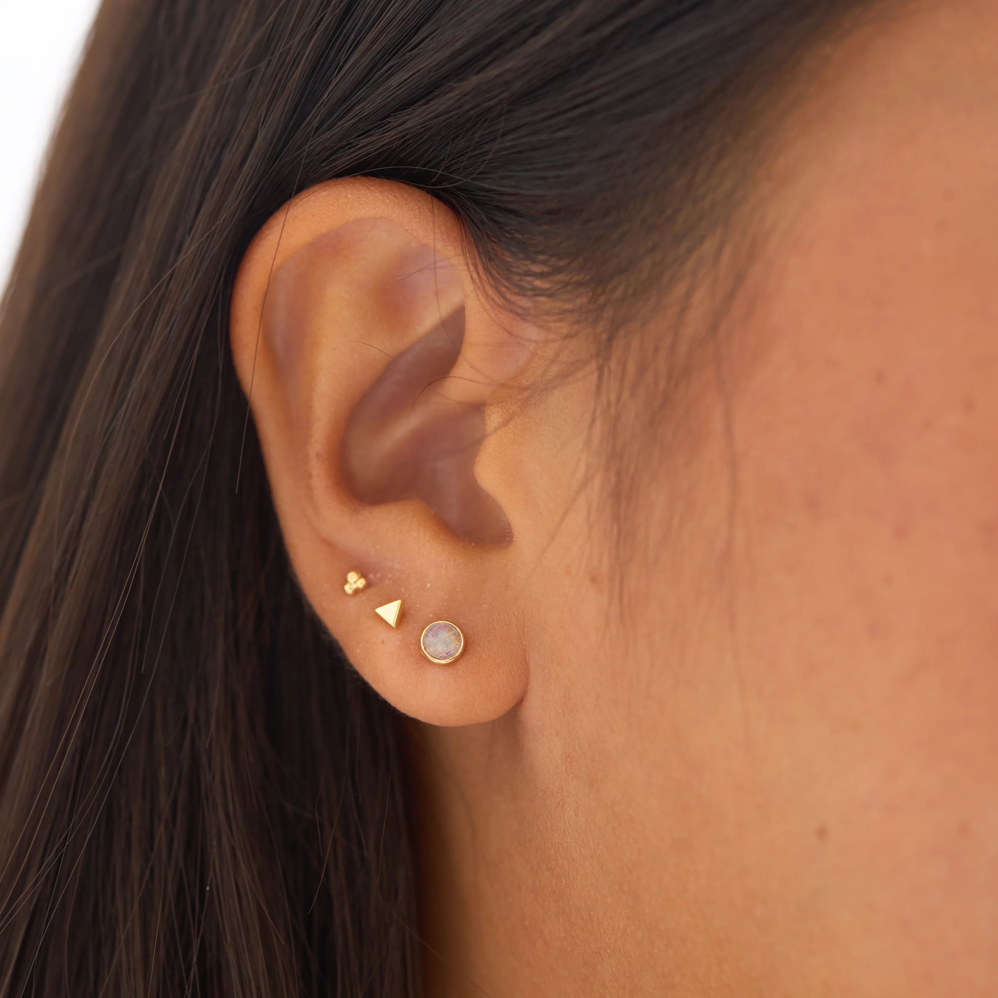 Midsummer Star Dainty Round Moonstone Studs