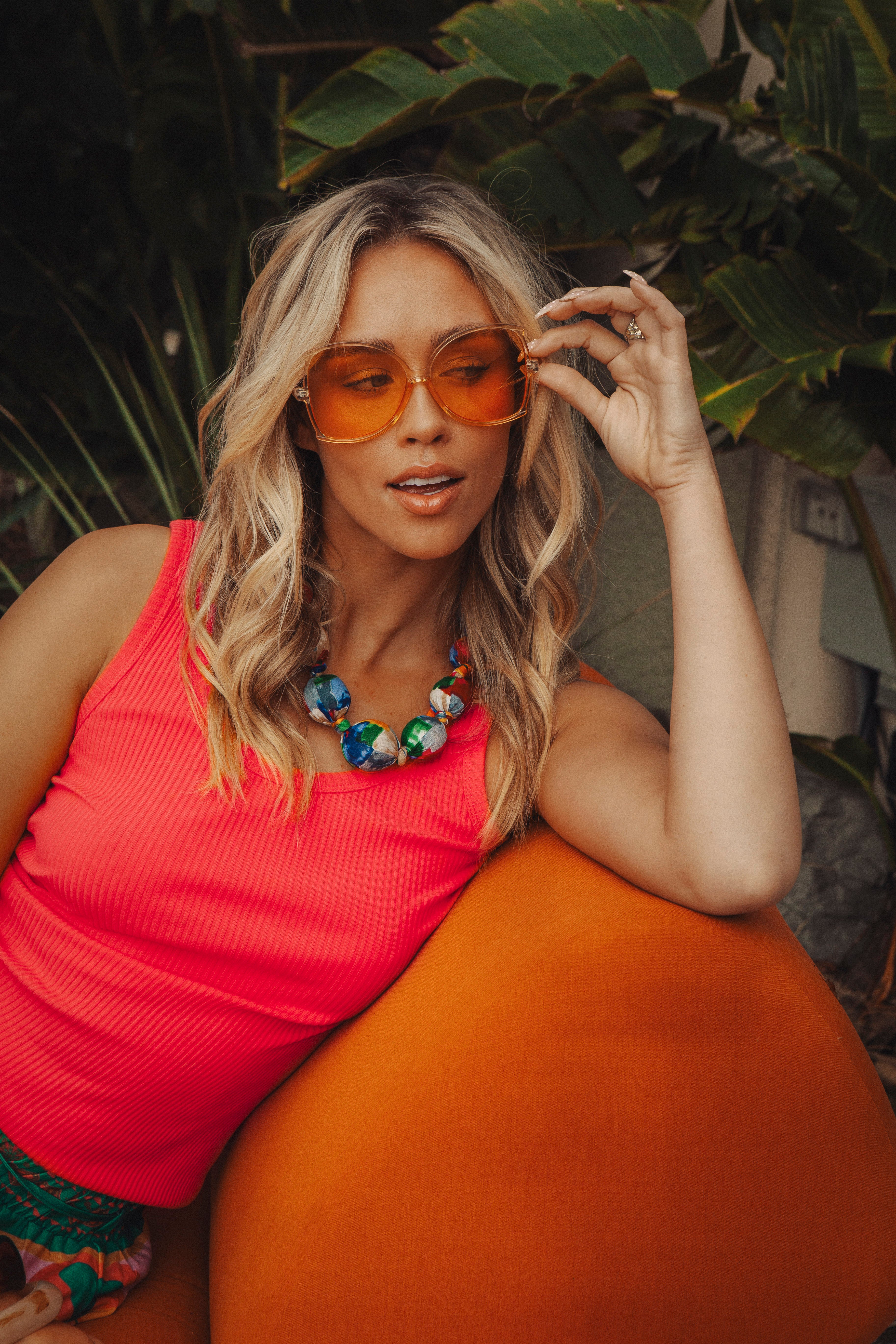 Summer Essentials Tank Valencia features vibrant tangerine colour, ribbed texture and medium length