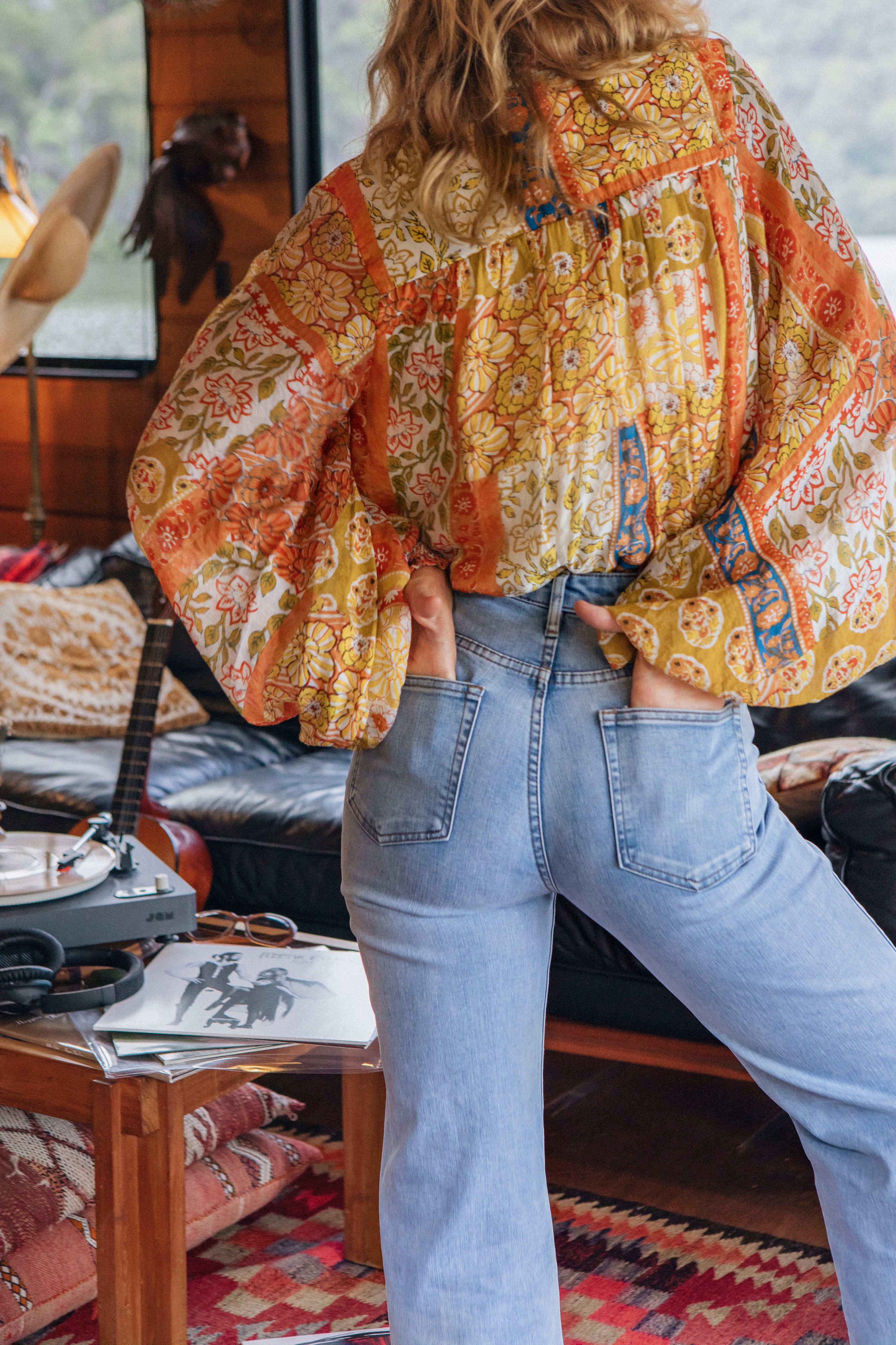 Zeppelin Vintage Jean high waist style with pockets at rear.