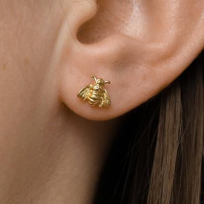 Gold Pollination Bee Studs - S282G