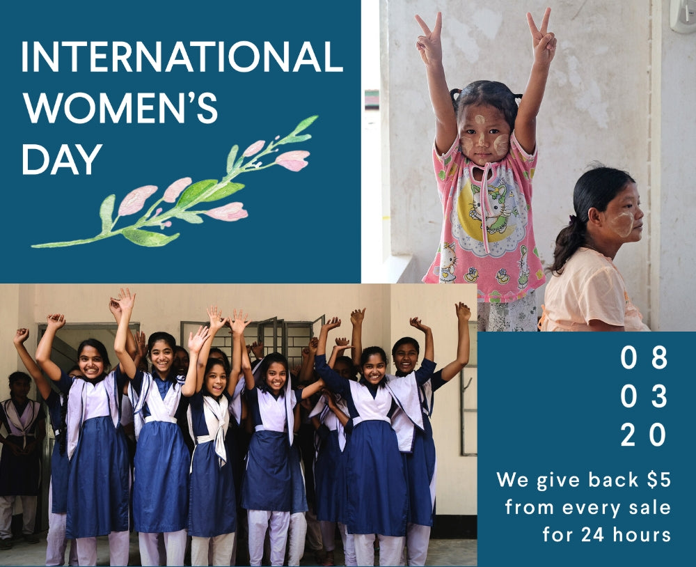 Giving back $5 from every sale for International Women's Day
