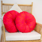 Velvet Cushion Round - Birds and Roses