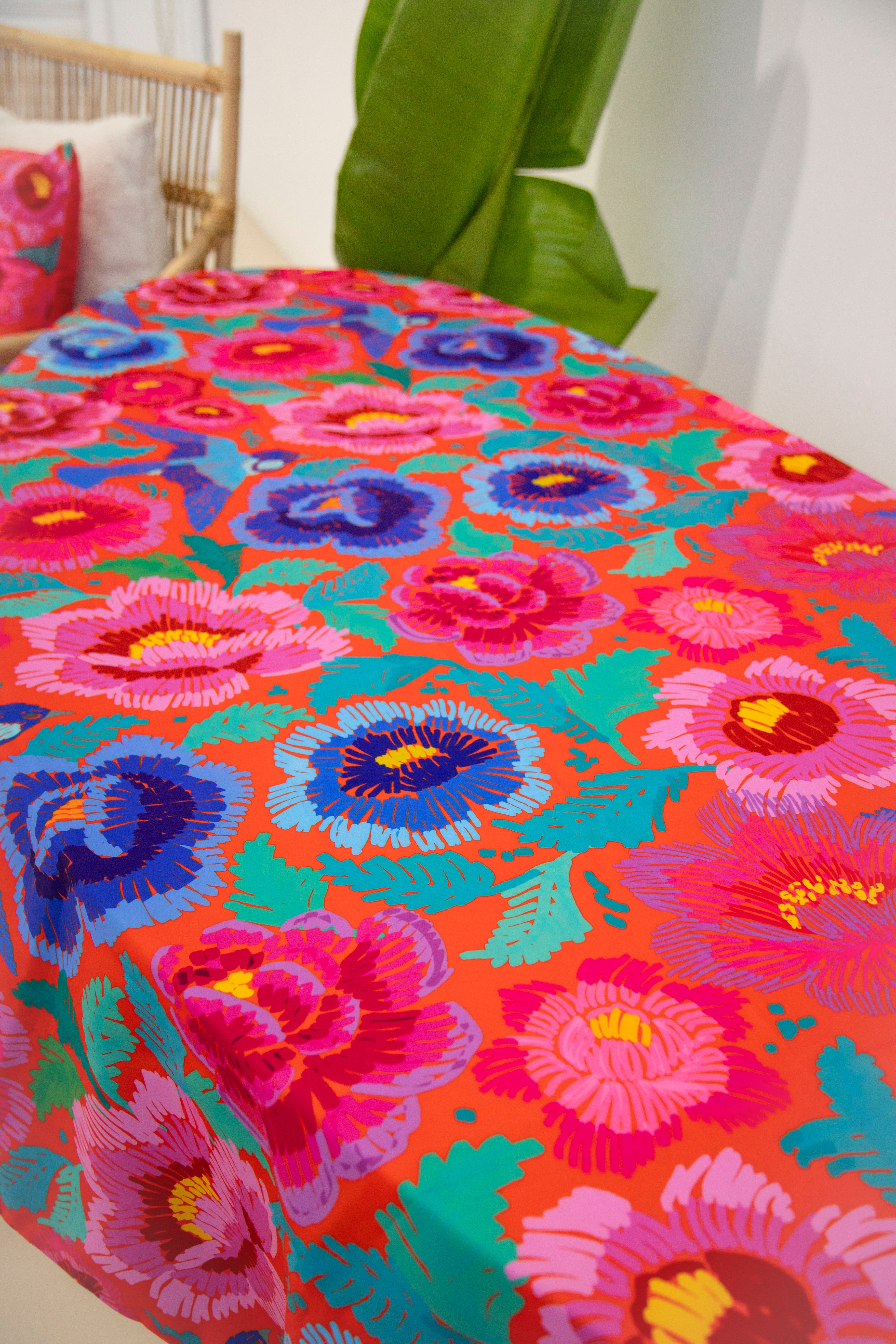 Canvas Tablecloth - Birds and Roses