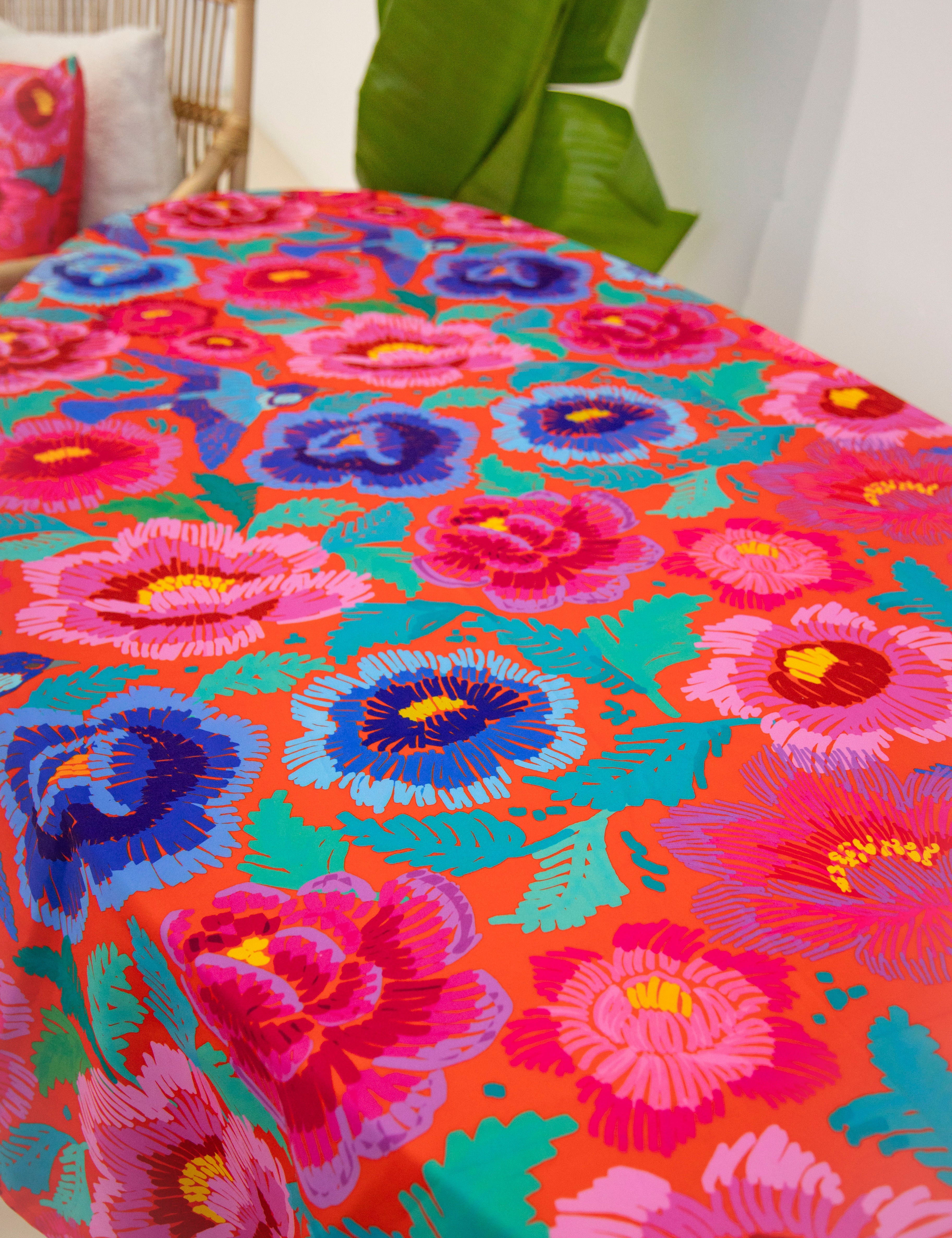 Canvas Tablecloth - Birds and Roses