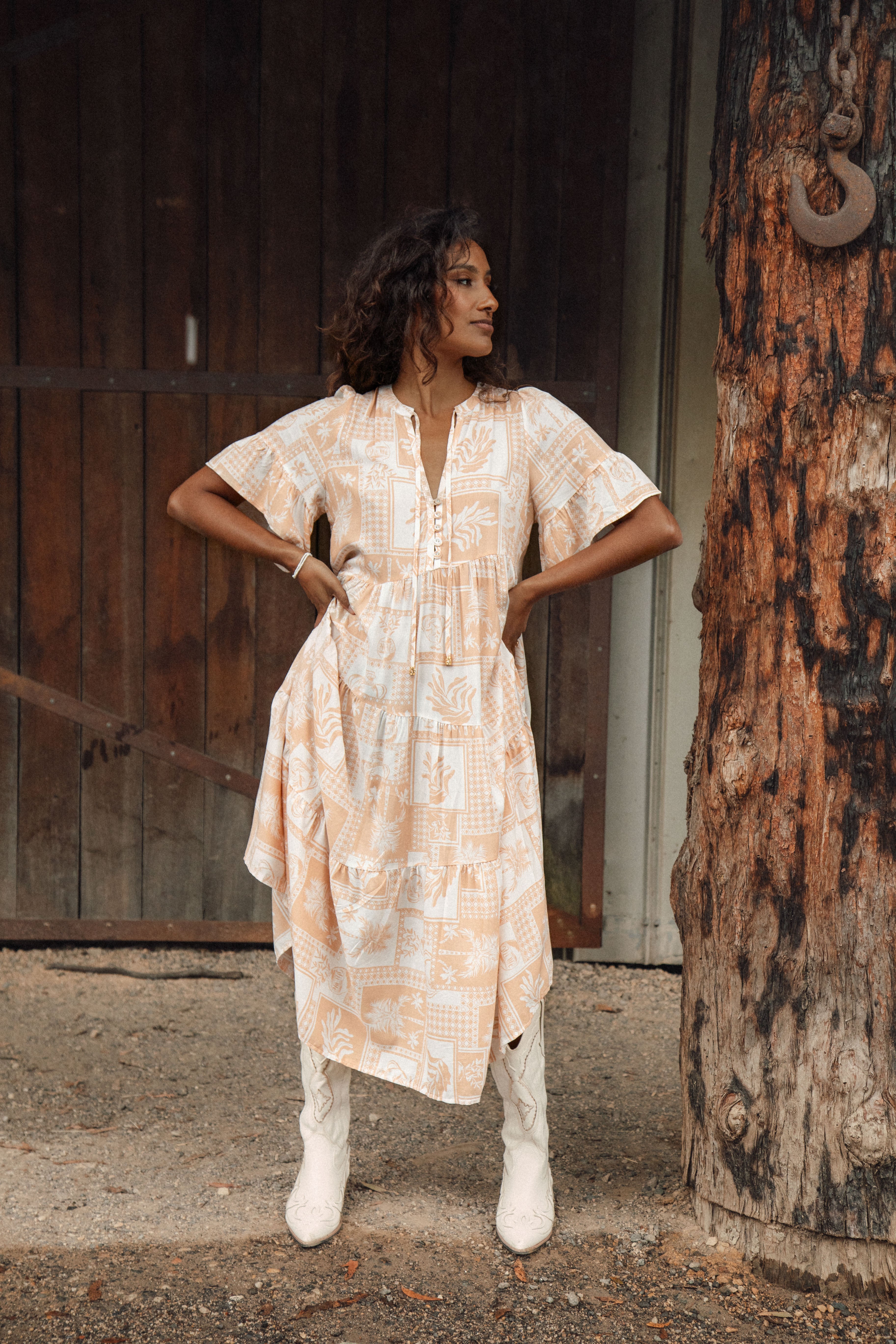 Andi Midi Dress - Vintage Palm