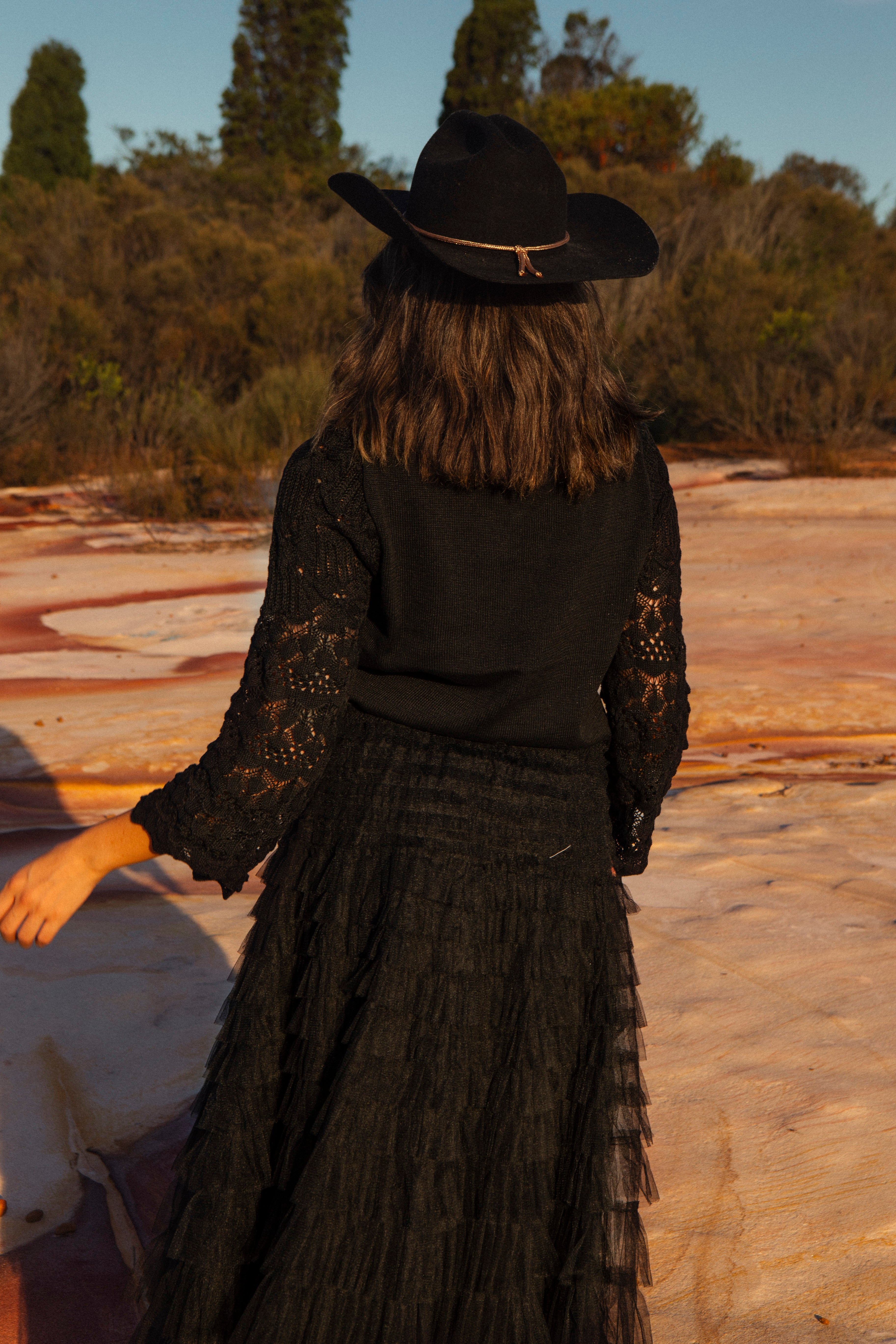Arabella Crochet Cardigan - Midnight