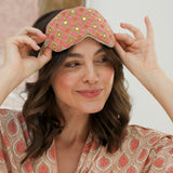 Embroidered Sleep Mask -Taupe