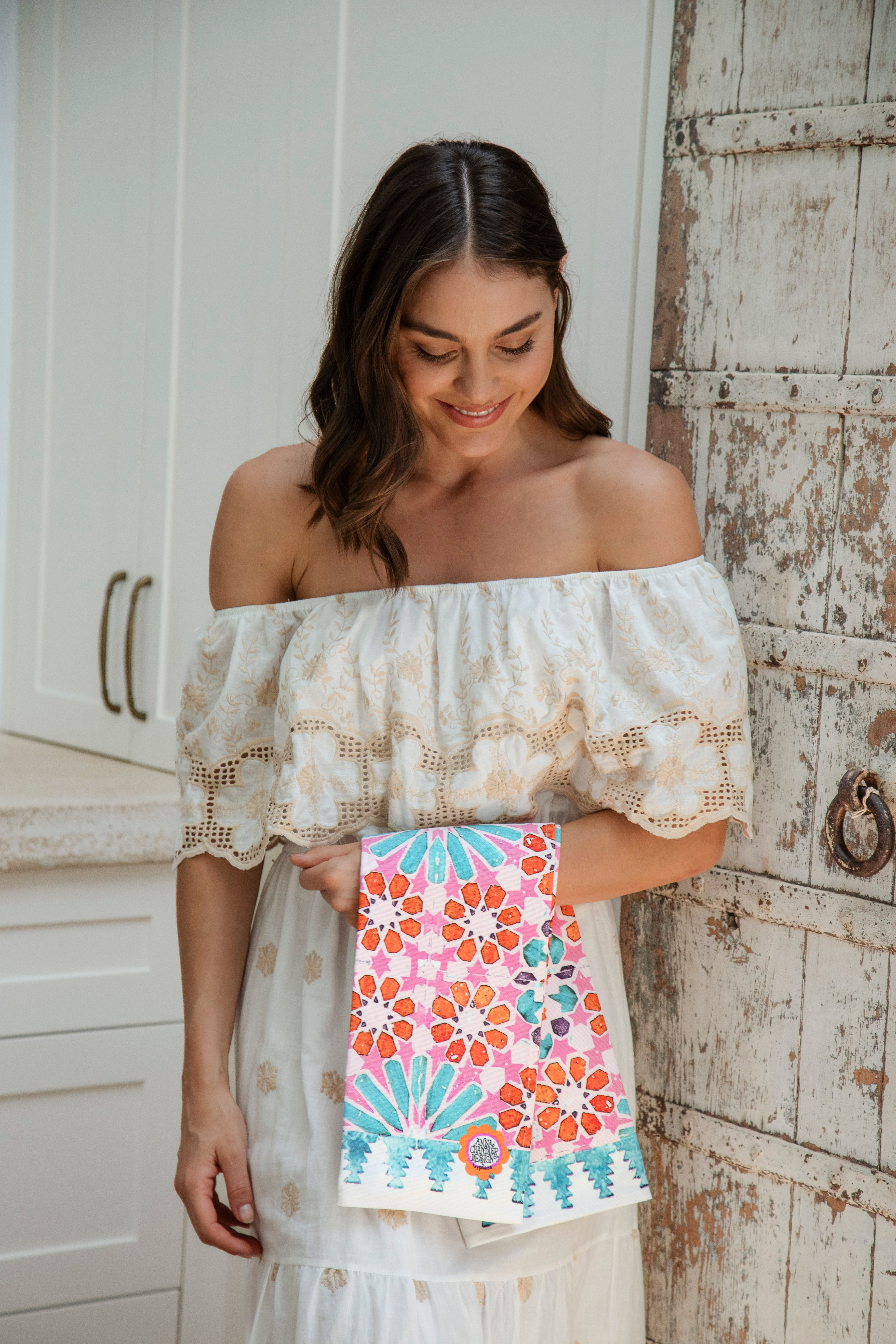 Tea Towel - Morocco Pink