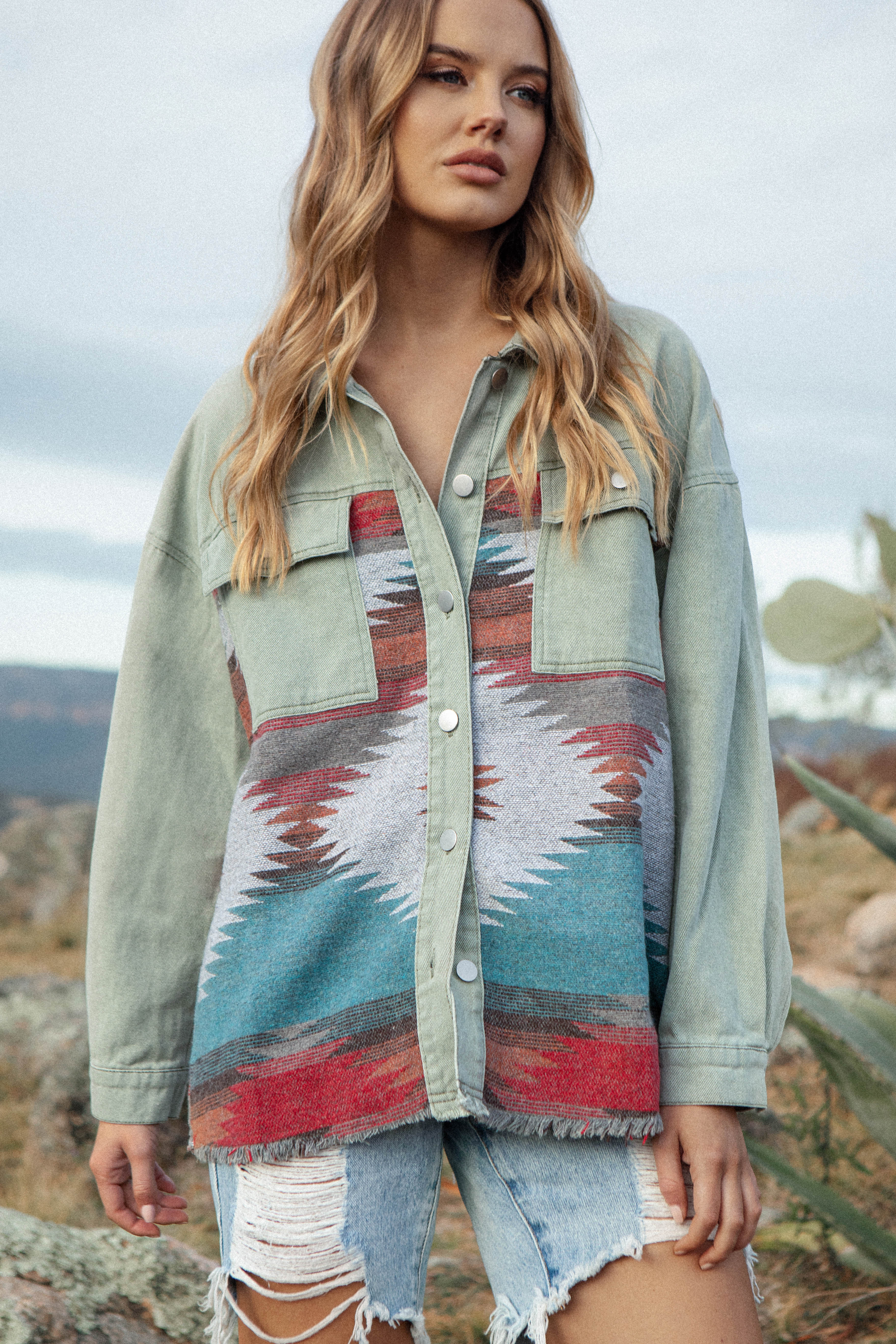 Mojave Aztec Jacket - Cactus