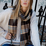 Fleur Snuggle Scarf - Choc Check