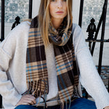 Fleur Snuggle Scarf - Choc Check