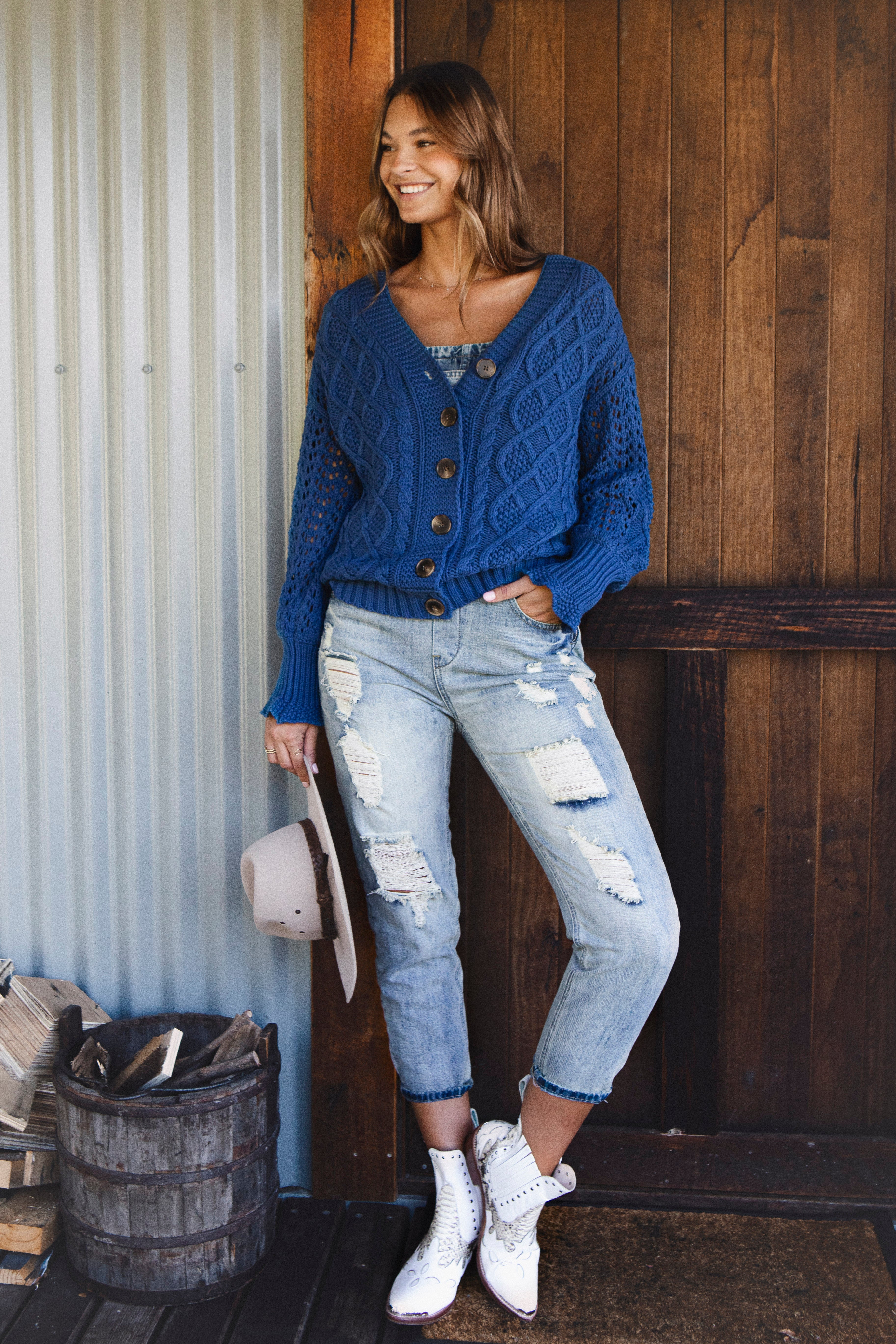 Cobalt Knit Cardigan