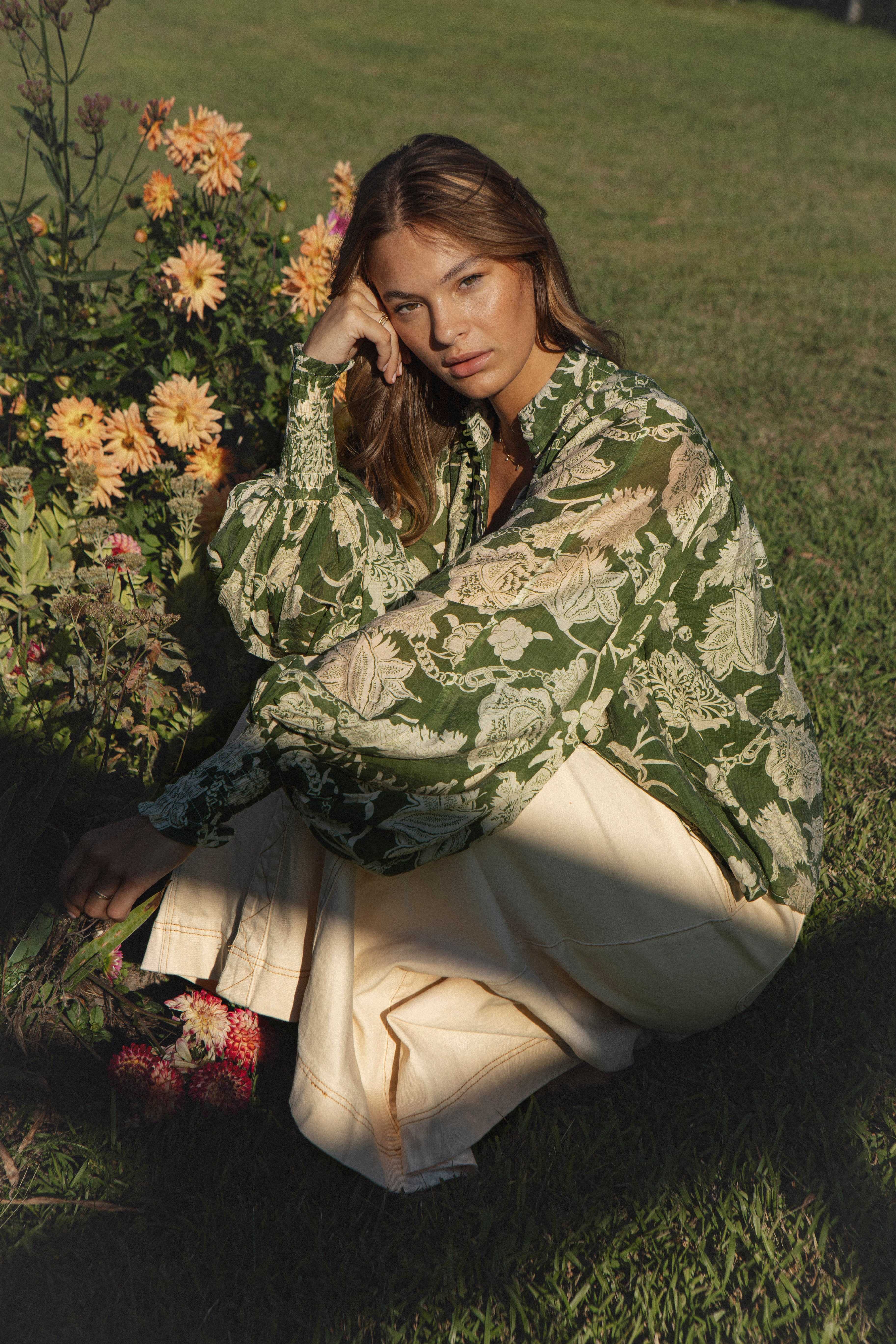 Aurora Blouse - Evergreen
