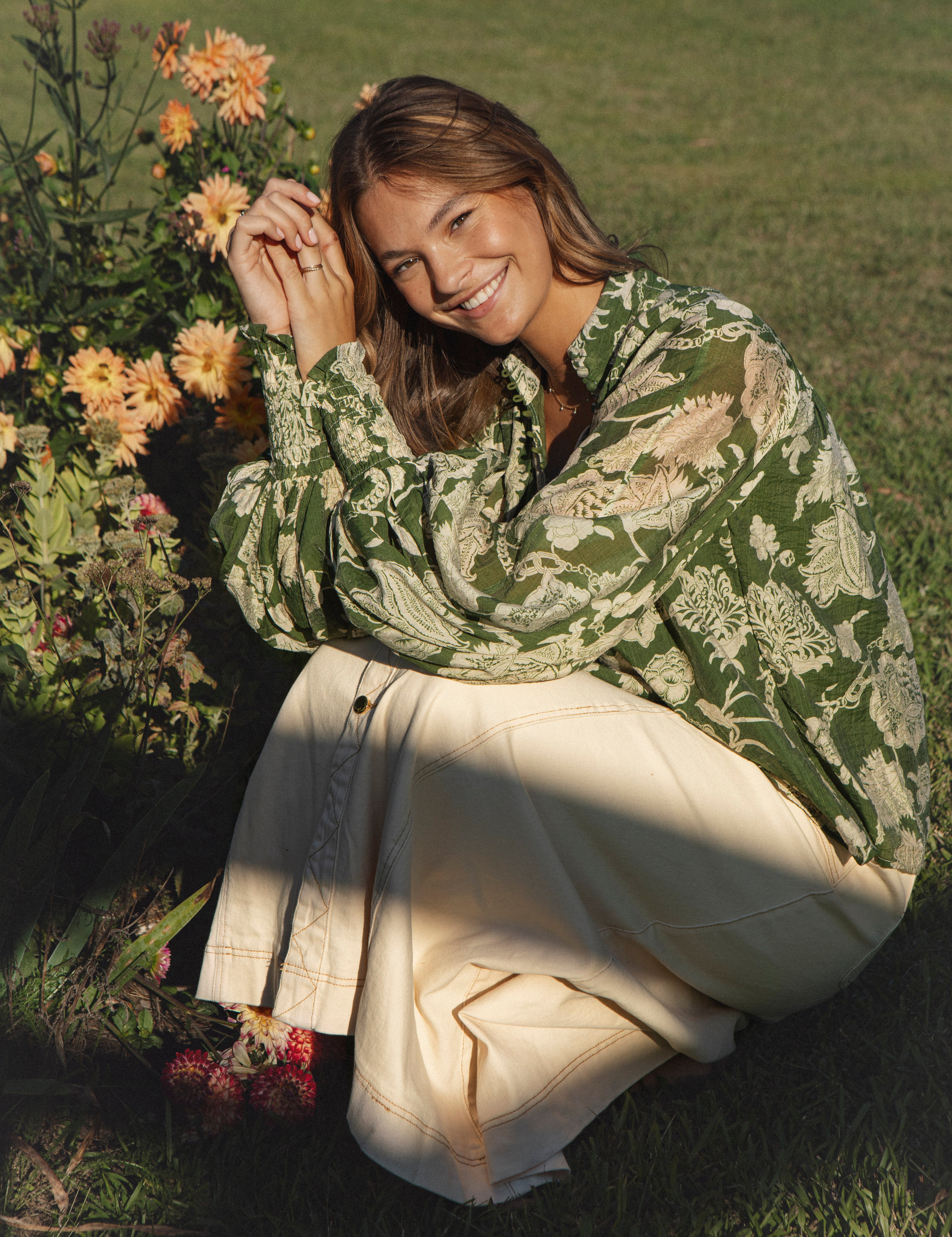 Aurora Blouse - Evergreen