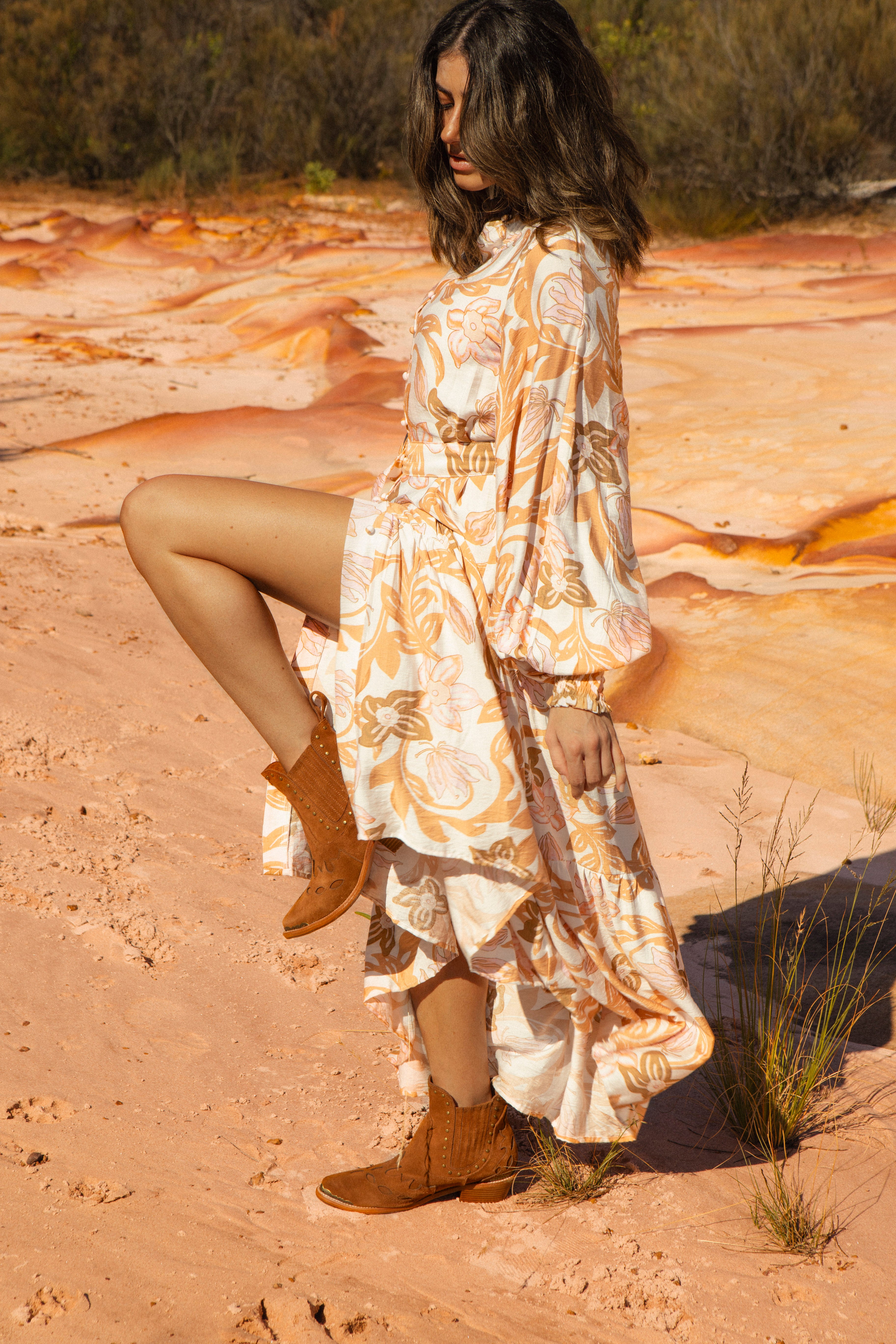 Luna Maxi Dress - Wildflower Honey