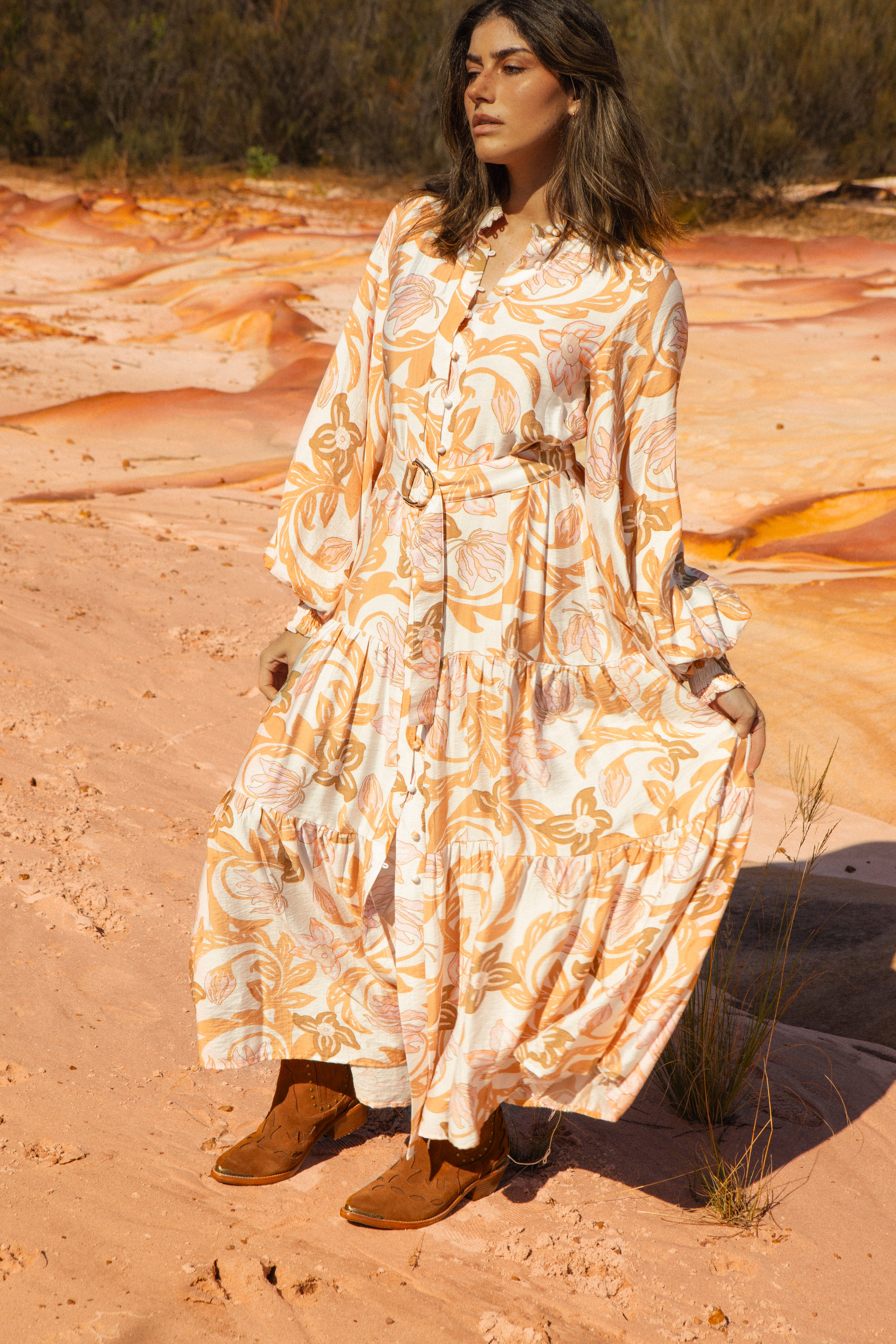 Luna Maxi Dress - Wildflower Honey