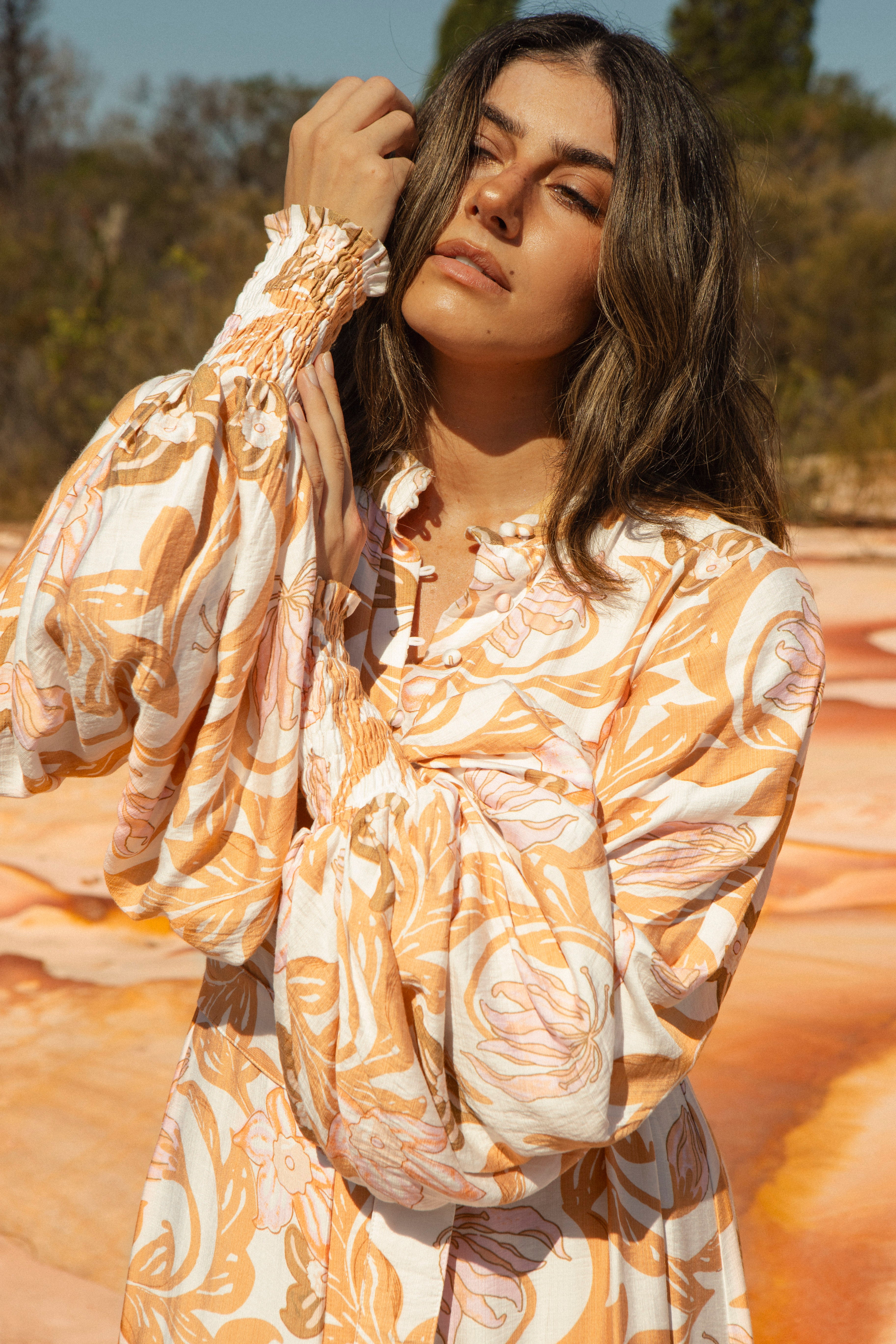 Luna Maxi Dress - Wildflower Honey