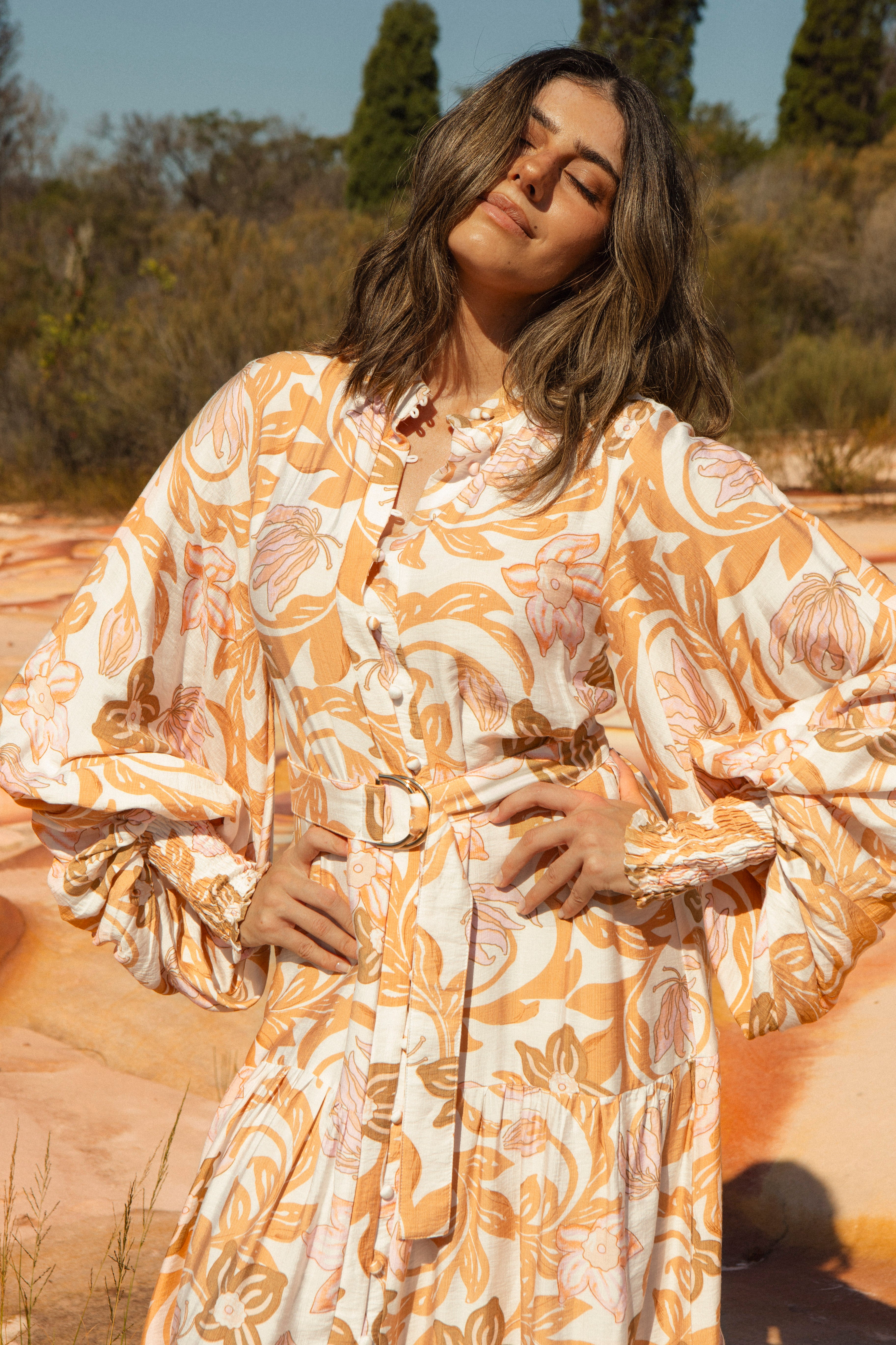 Luna Maxi Dress - Wildflower Honey