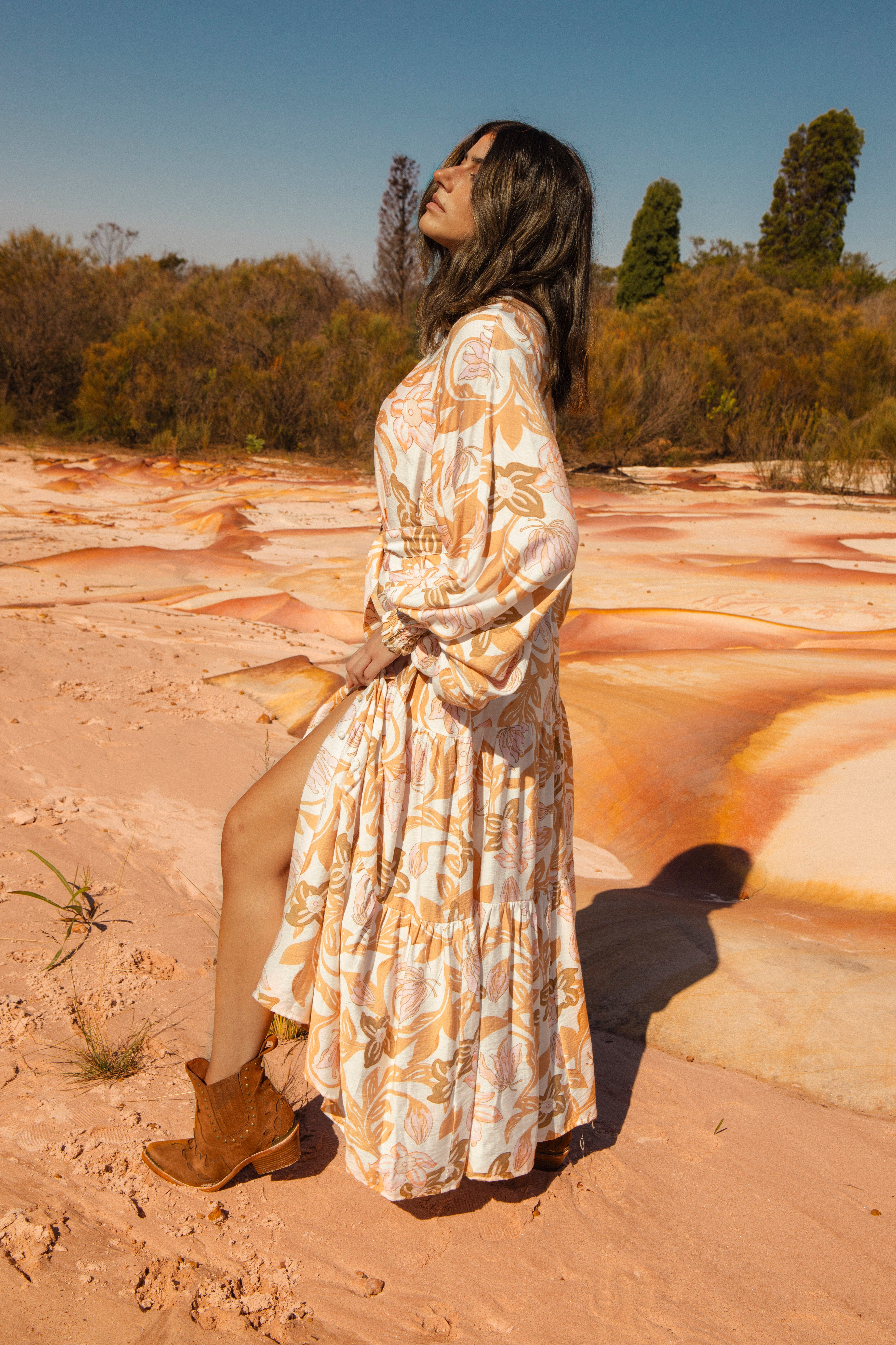 Luna Maxi Dress - Wildflower Honey