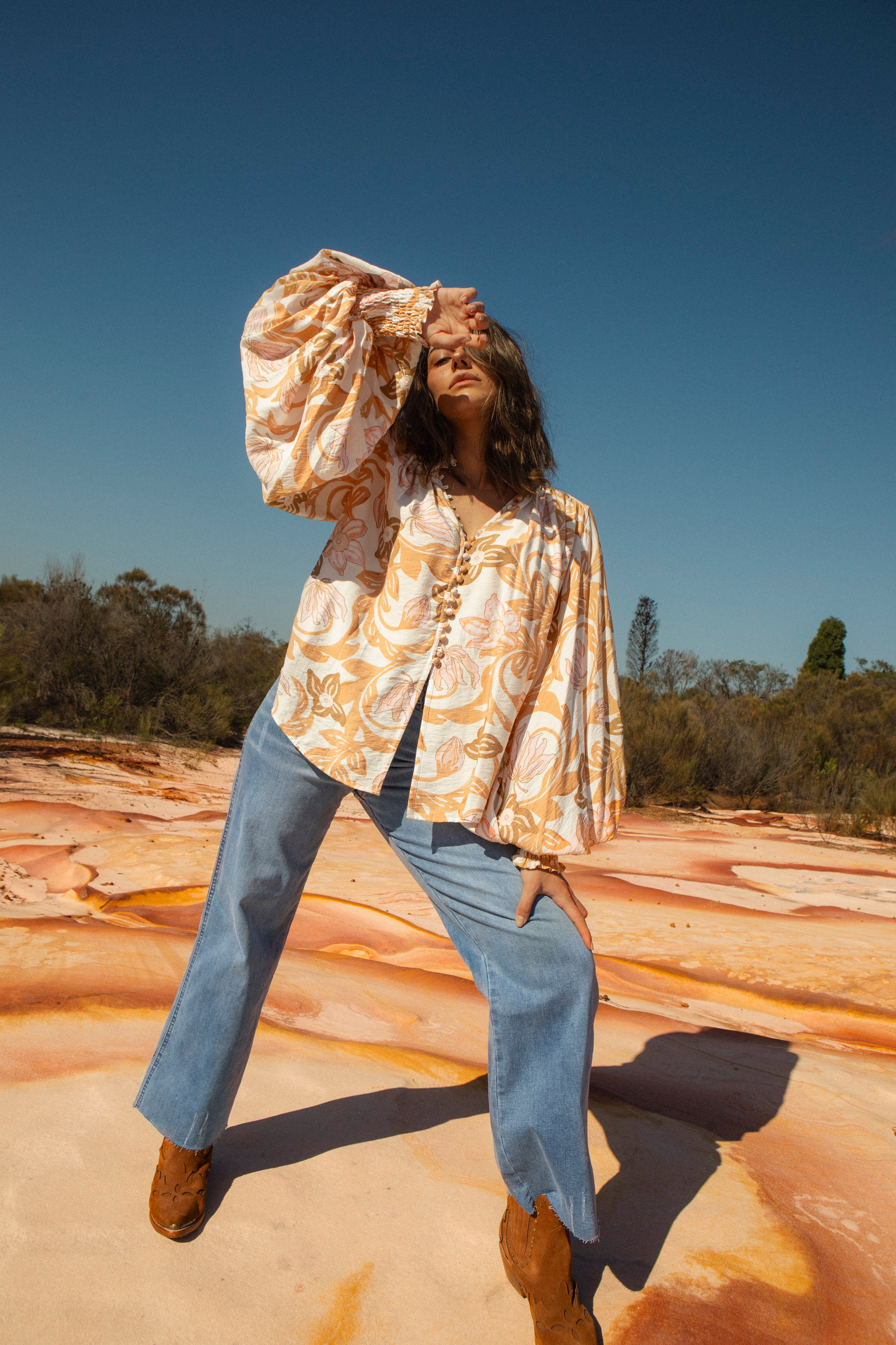 Aurora Blouse - Wildflower Honey