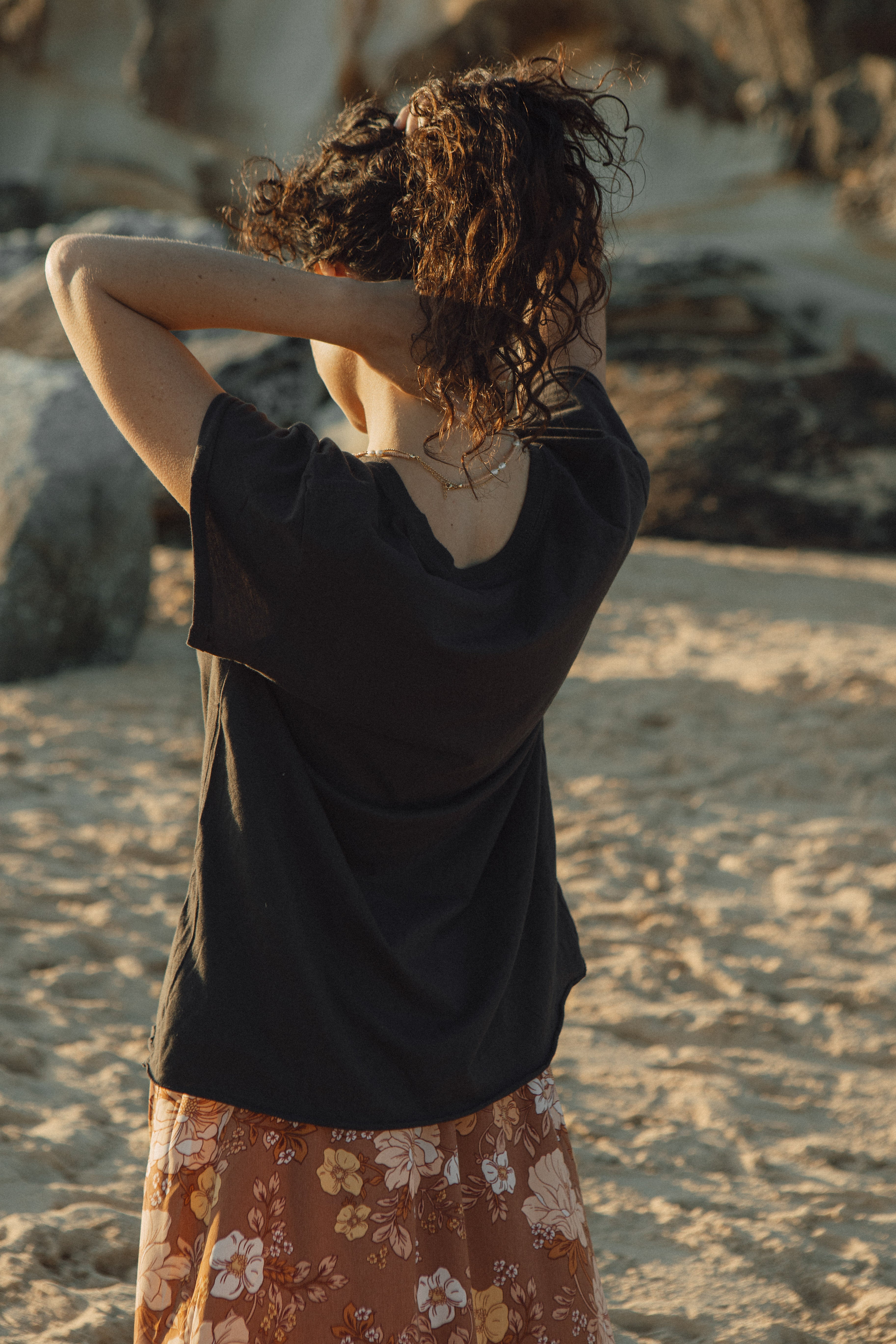 Sun Rising Graphic Tee - Charcoal
