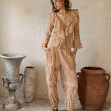 Zahlie Harem Pants - Nude Lace