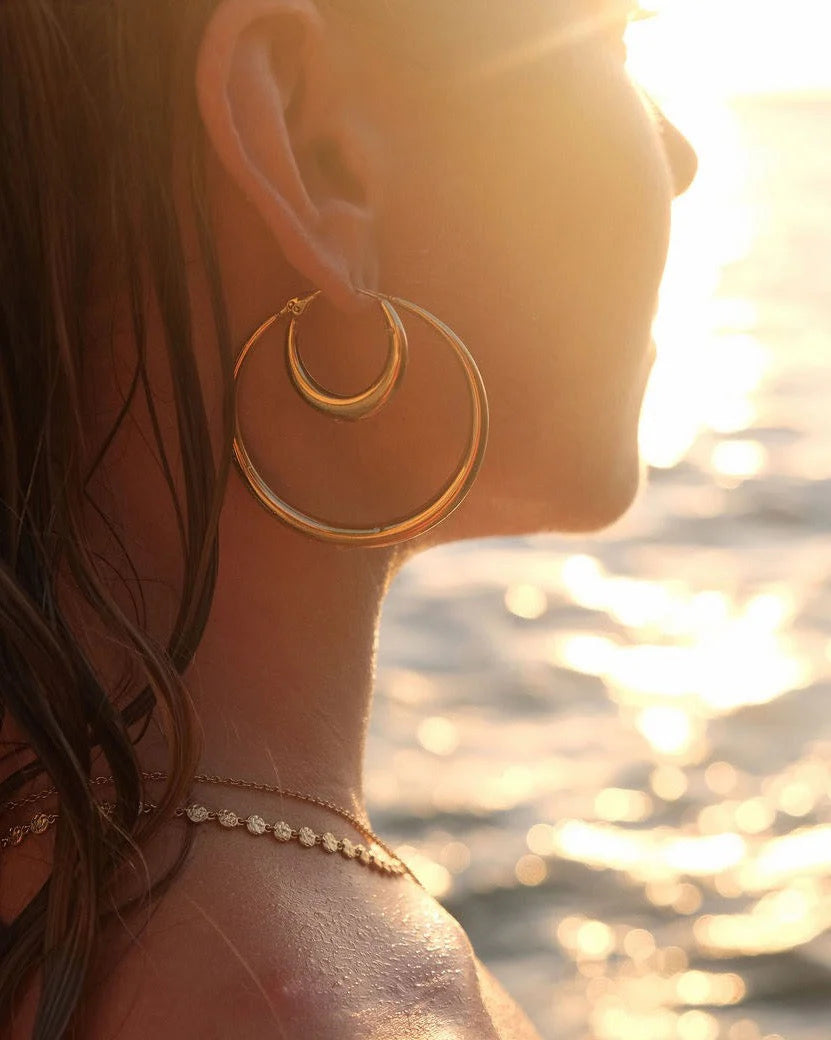 Riley Hoop Earrings Small - Gold