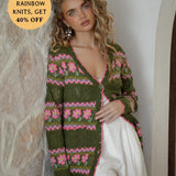 Freya Cardigan - Khaki Floral
