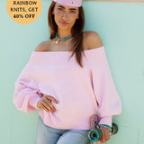 Leilani Off Shoulder Knit - Candy Pink