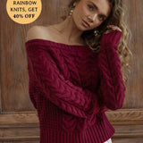 Seraphine Off Shoulder Knit - Wine