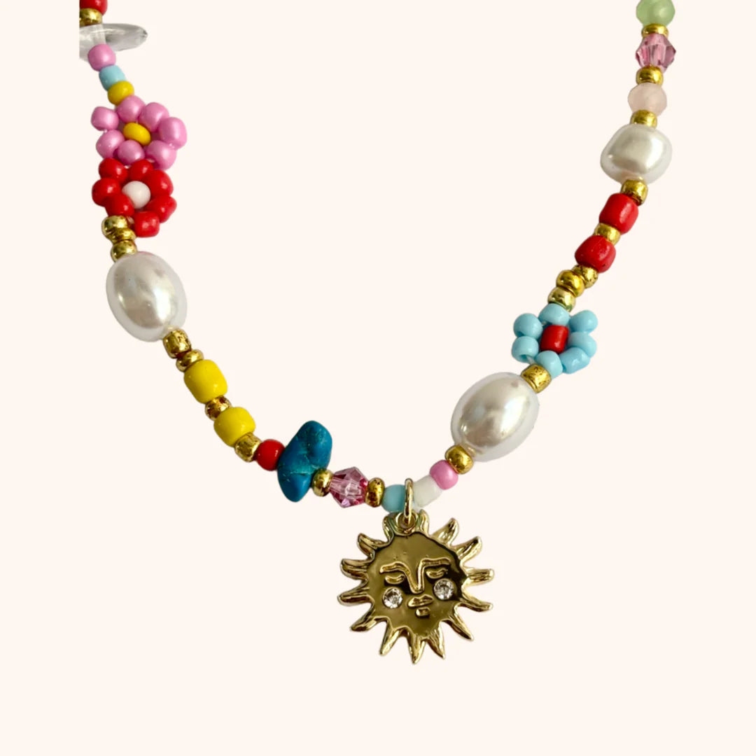 Sunday Funday Pearl Beaded Necklace
