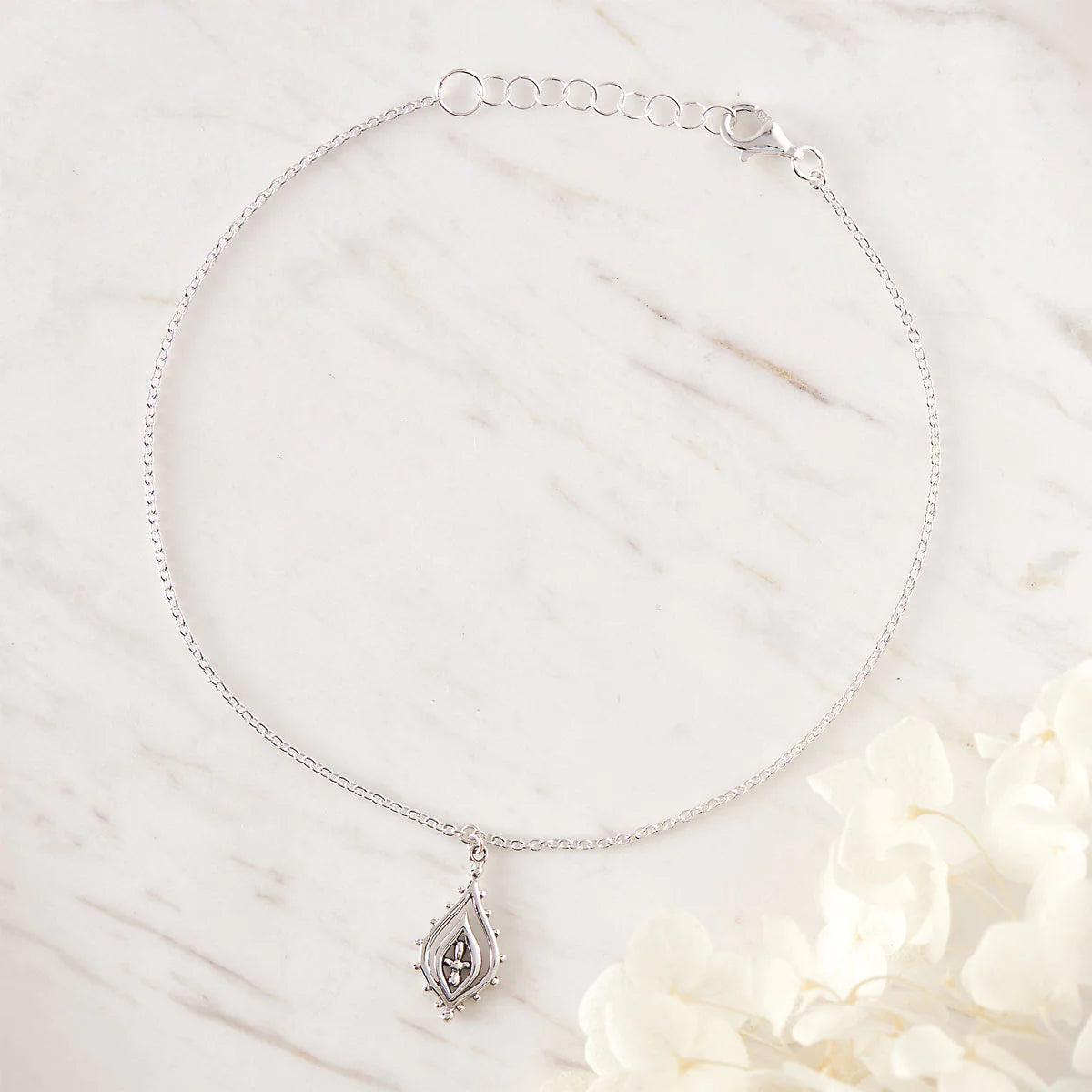 A107 - Mandala Teardrops Anklet