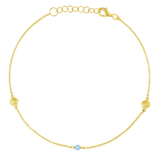 Oceanic Azure Opal Anklet Gold