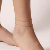 Oceanic Pearl Anklet Gold