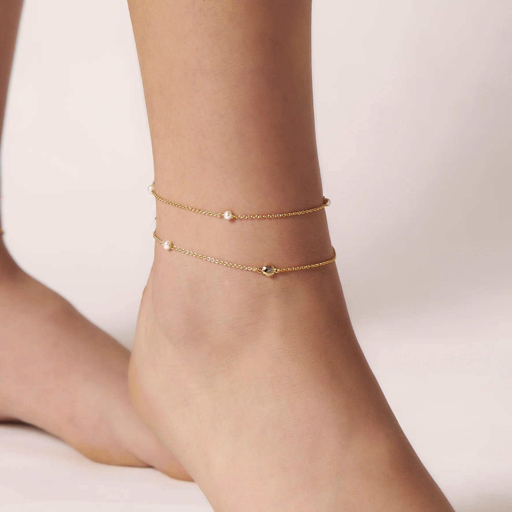 Mermaids Tears Pearl Anklet Gold