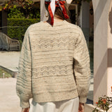 Amalfi Sweater Sand featuring flecked knit in beige colourway