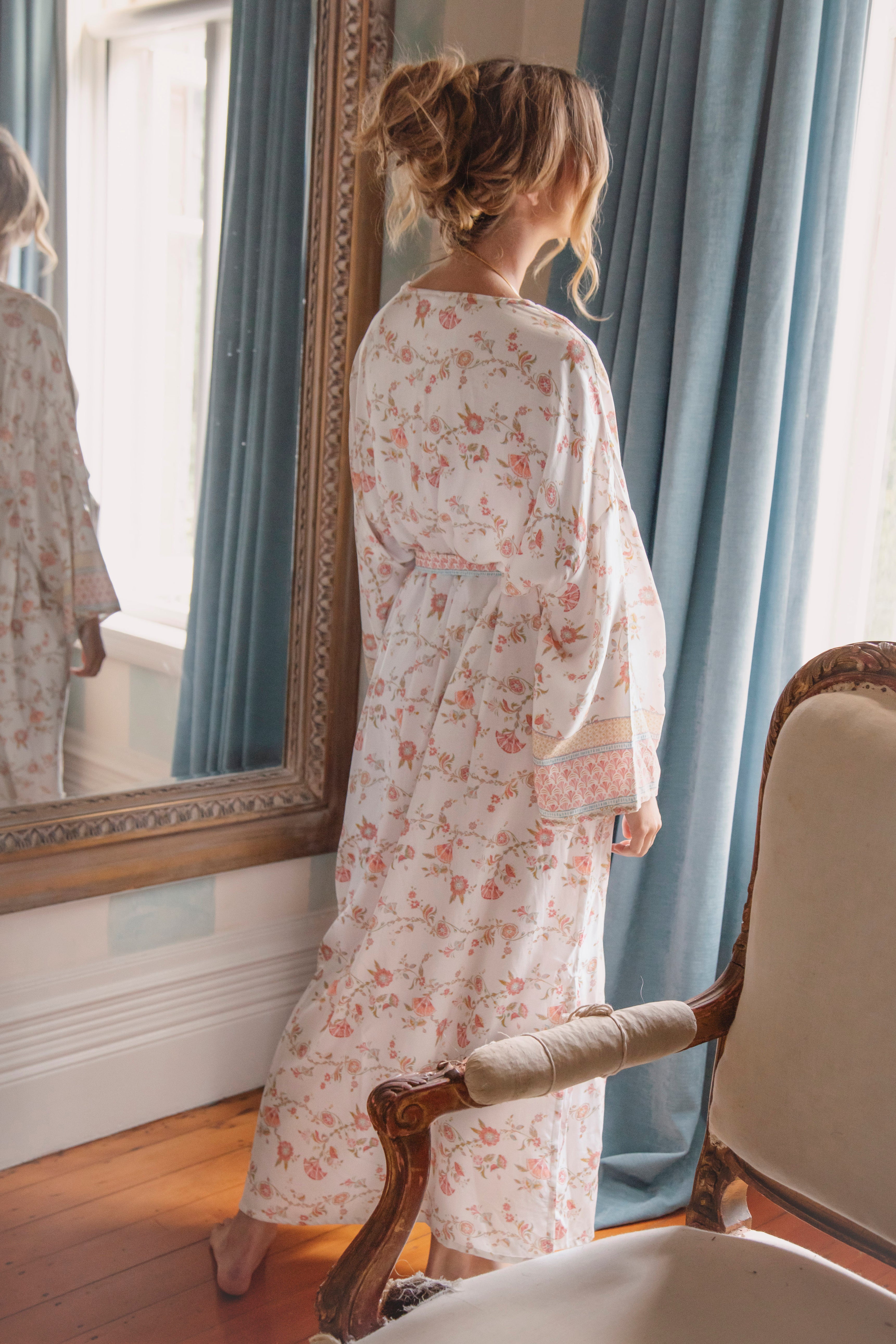 Antique Pearl Kimono Delilah  - rear view.