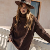 Arlo Jumper Chocolate - wool blend sweater in brown colourway