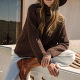 Arlo Jumper Chocolate - brown sweater with high neck