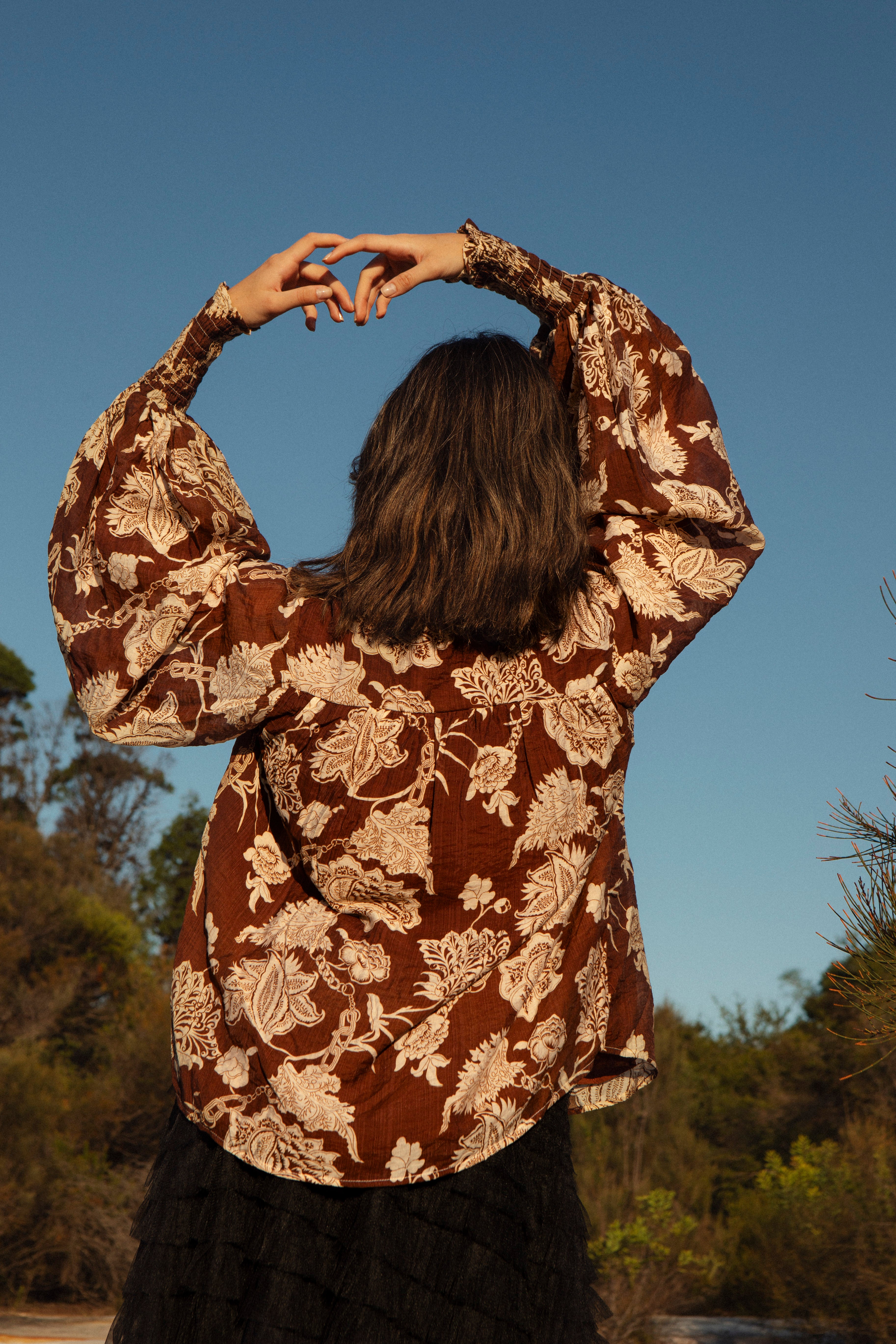 Aurora Blouse Desert Muse - Rear View.